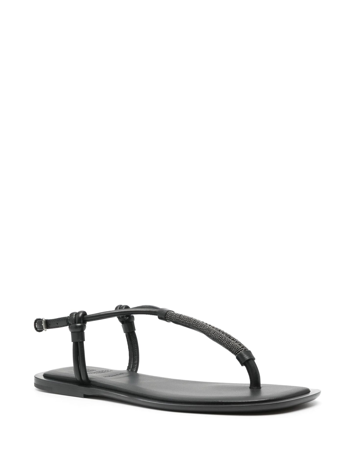 Monili-chain leather sandals