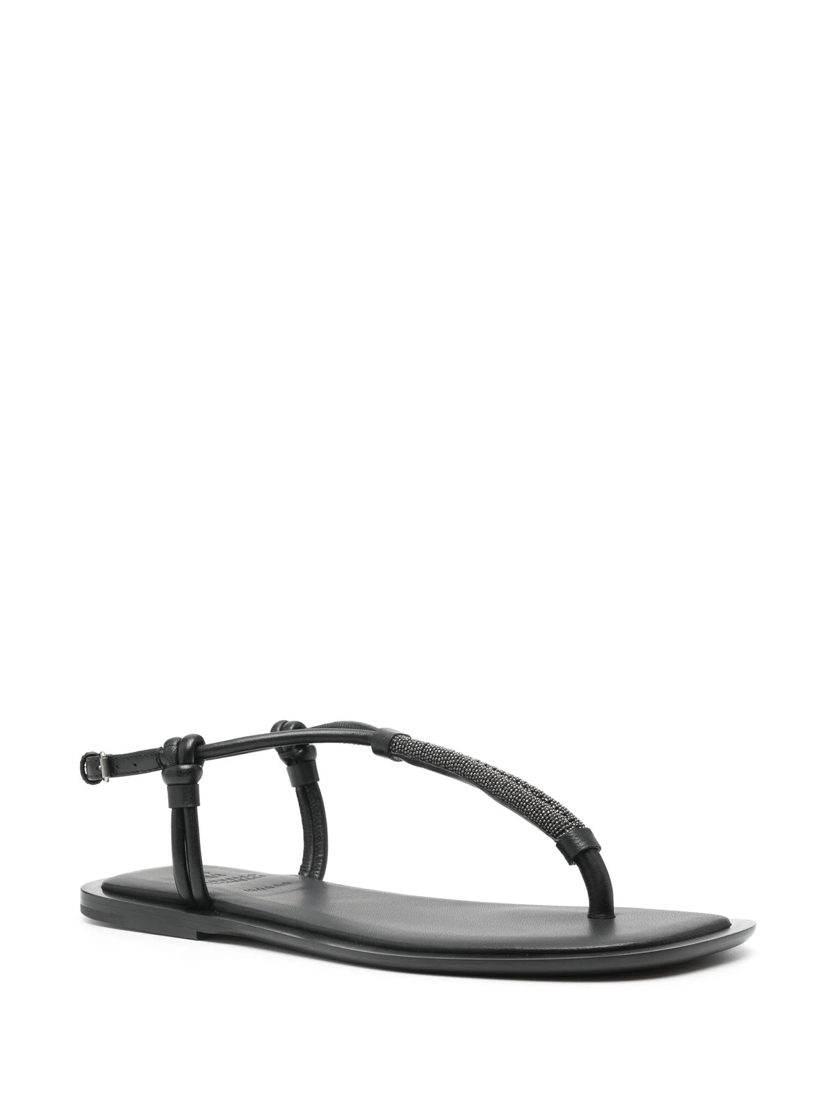 Monili-chain leather sandals