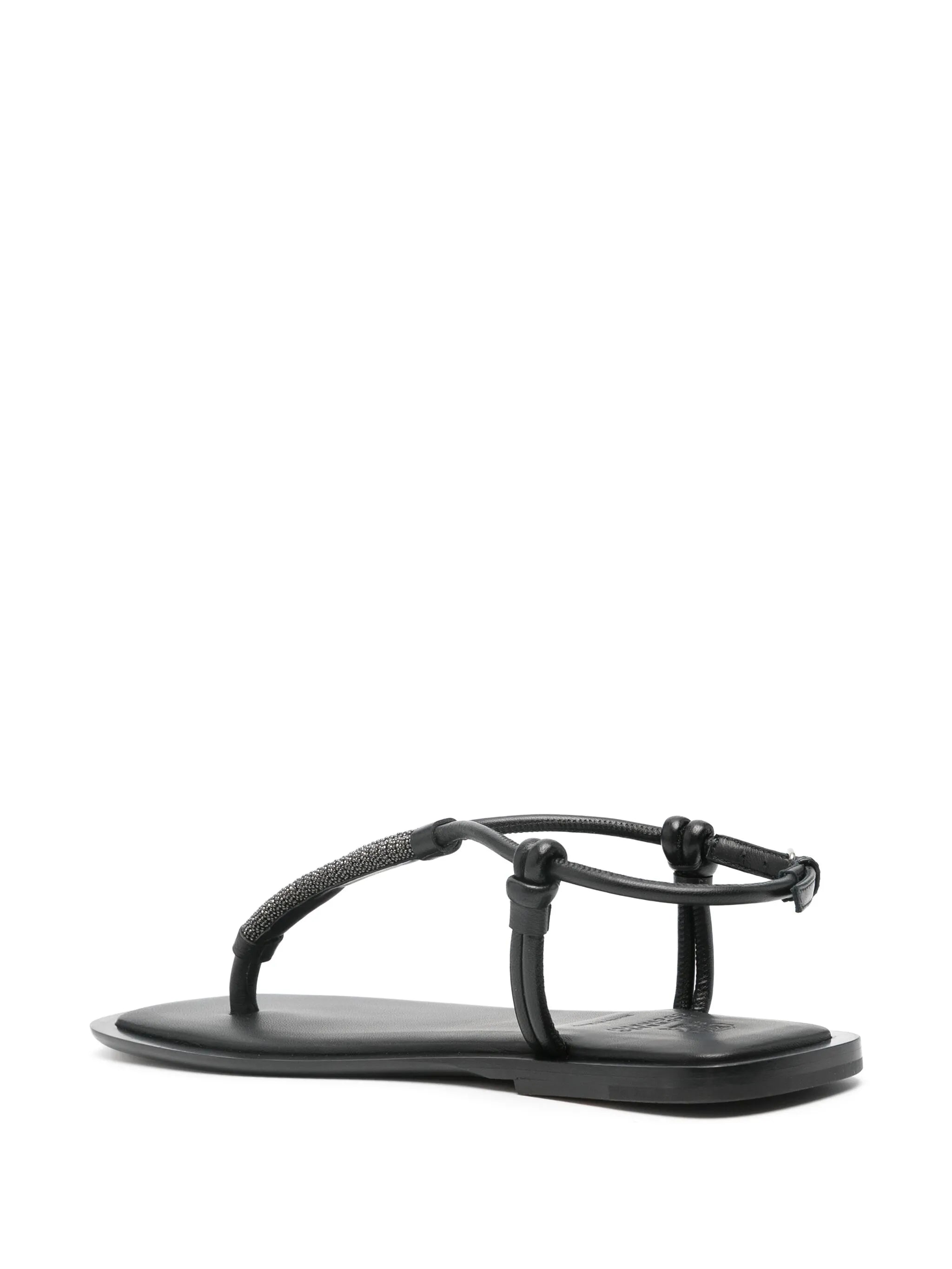Monili-chain leather sandals