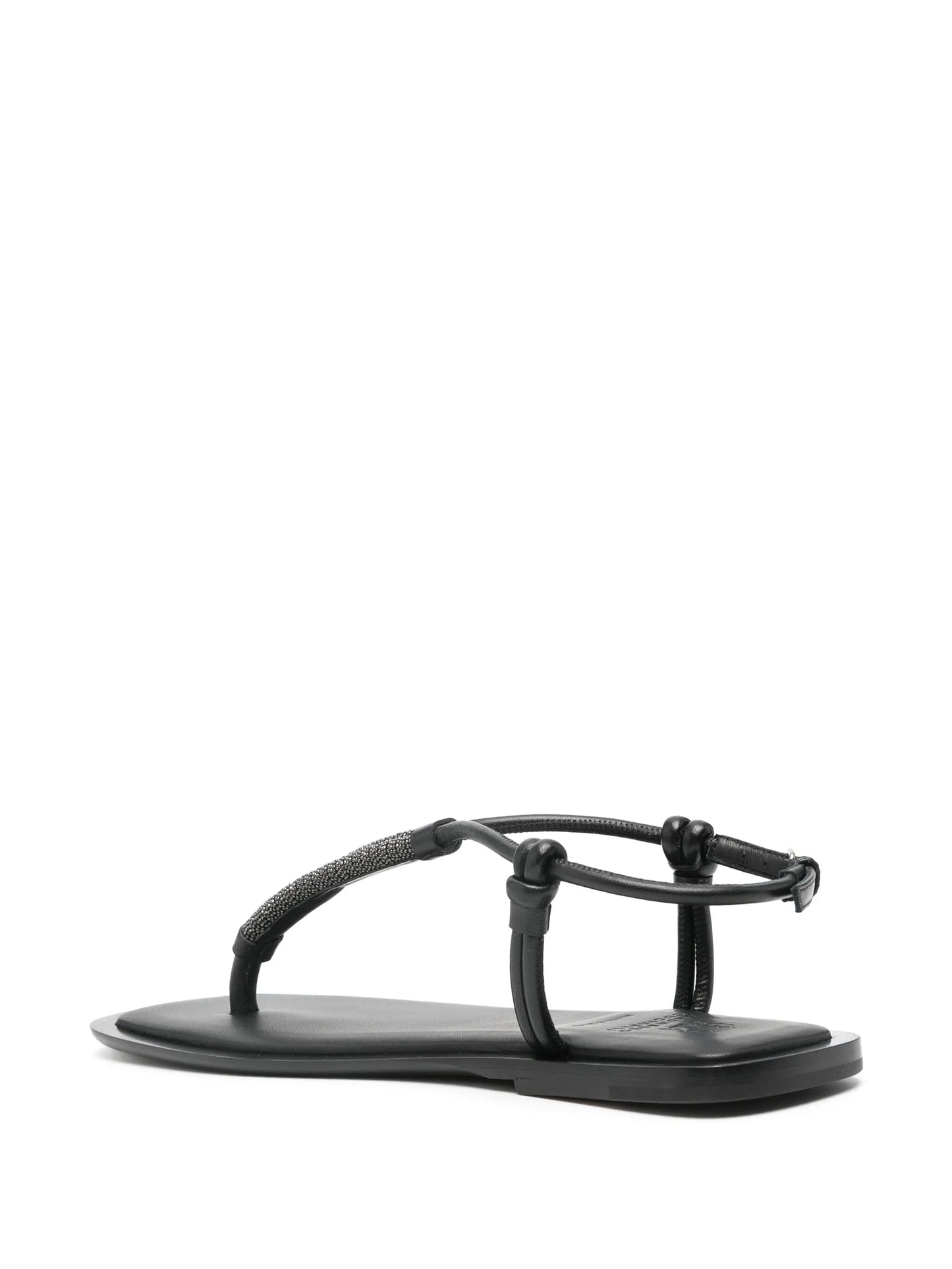 Monili-chain leather sandals
