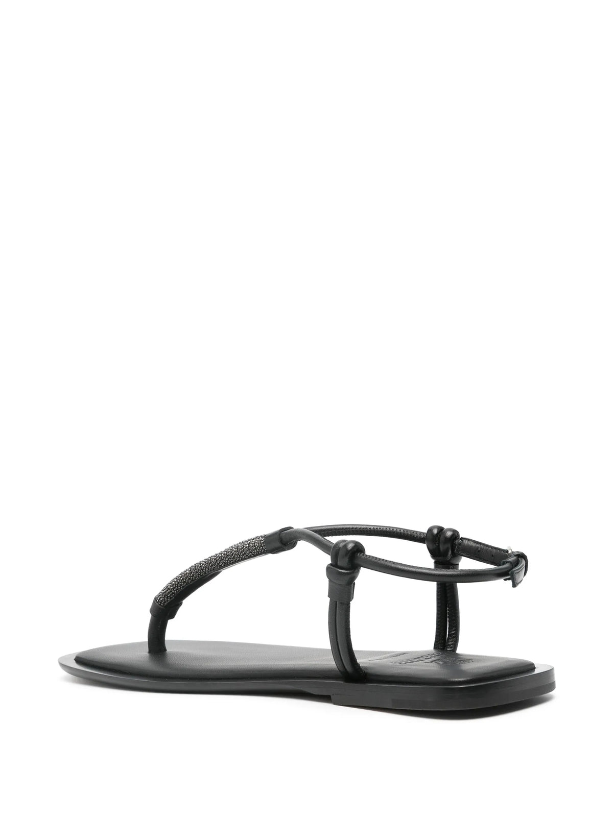 Monili-chain leather sandals