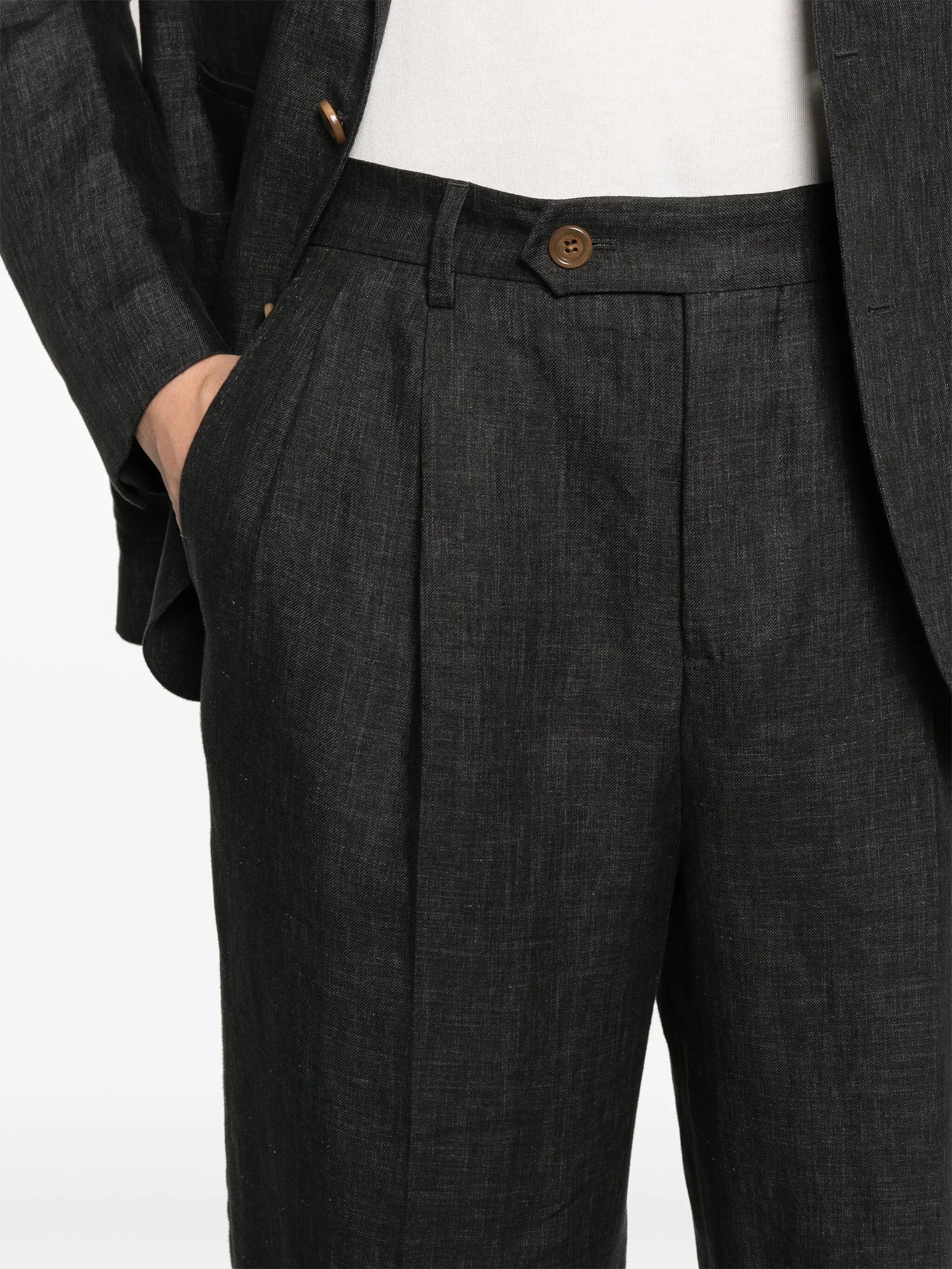 mélange single-breasted suit