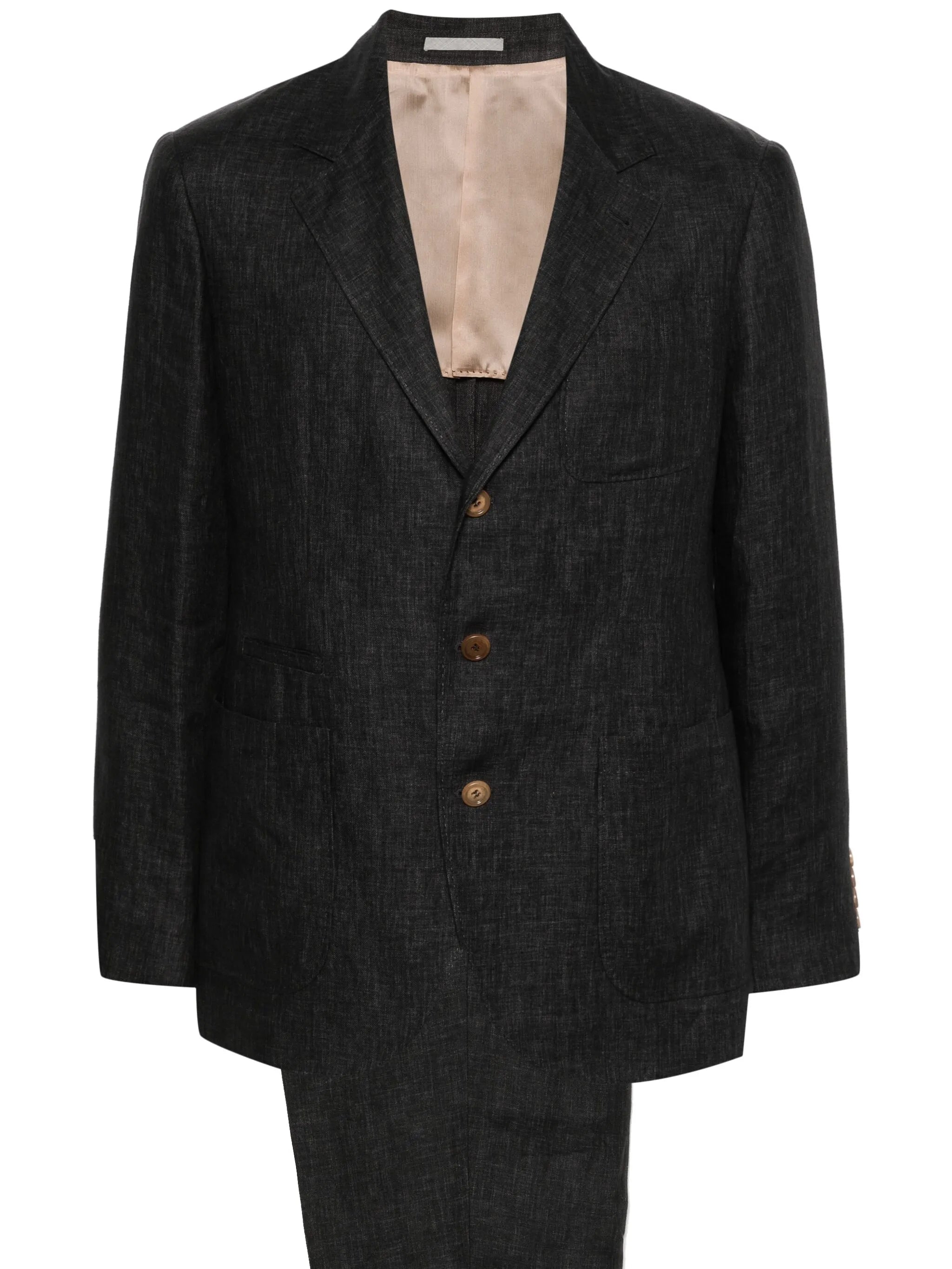 mélange single-breasted suit