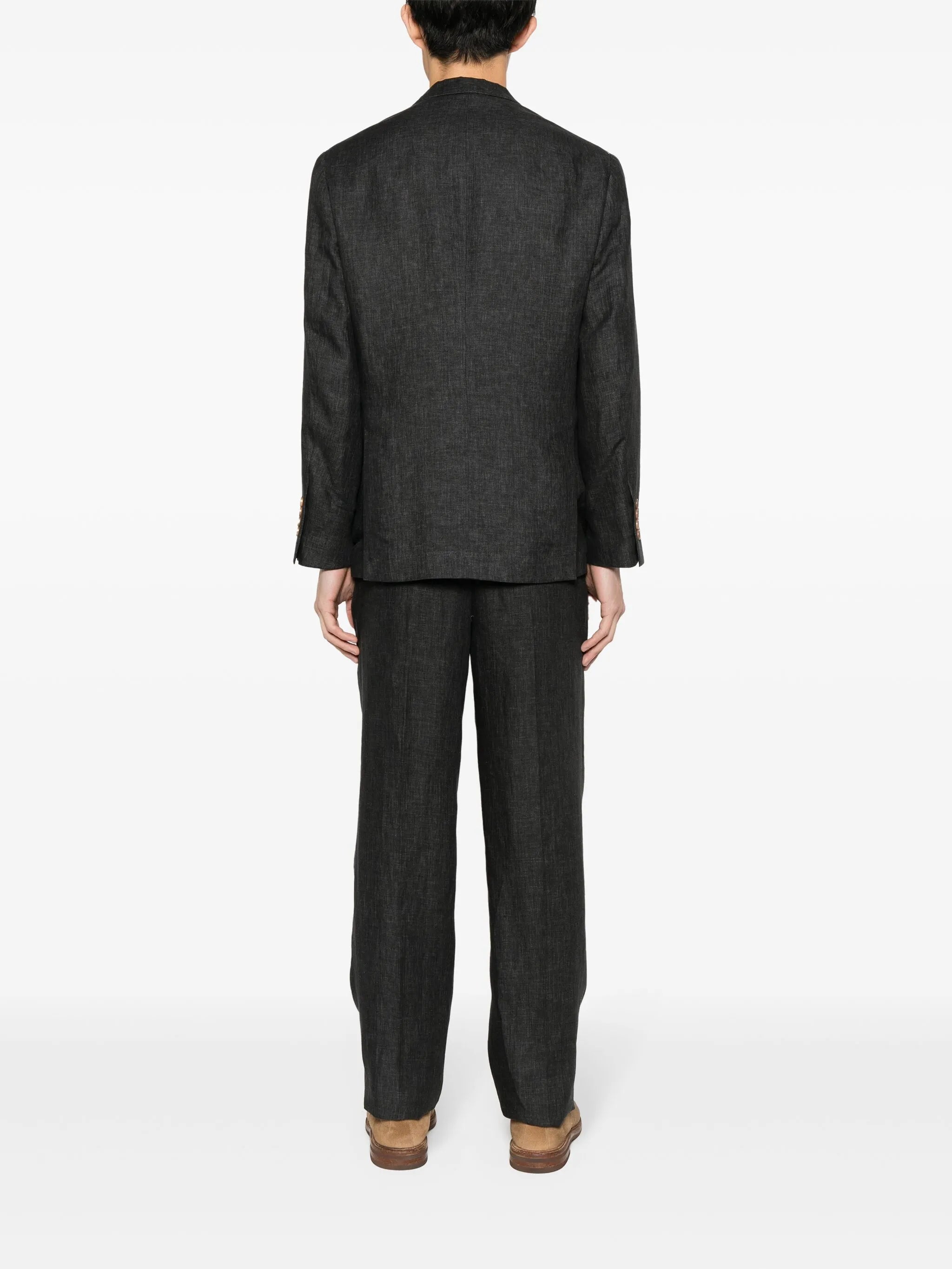mélange single-breasted suit