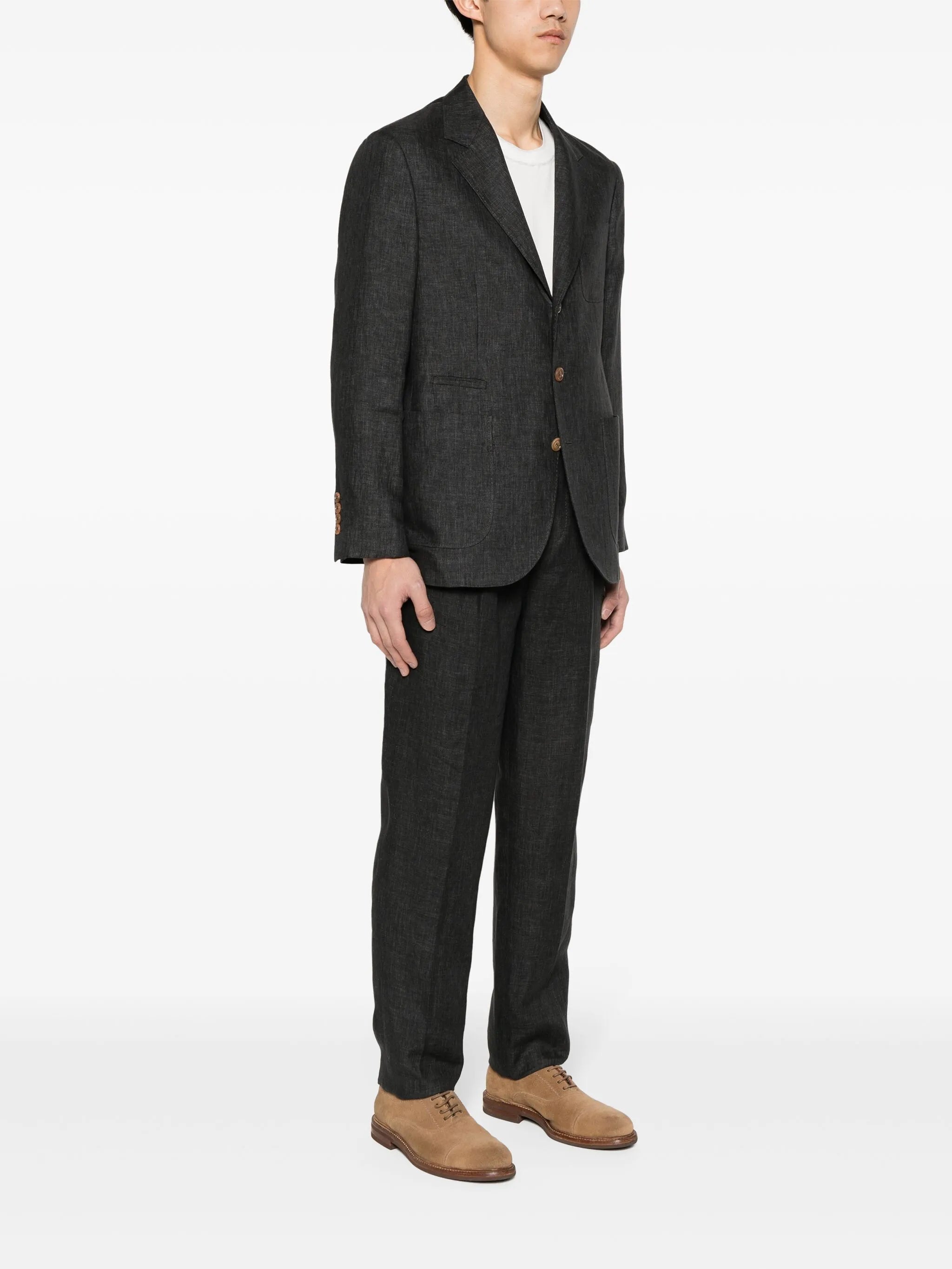 mélange single-breasted suit