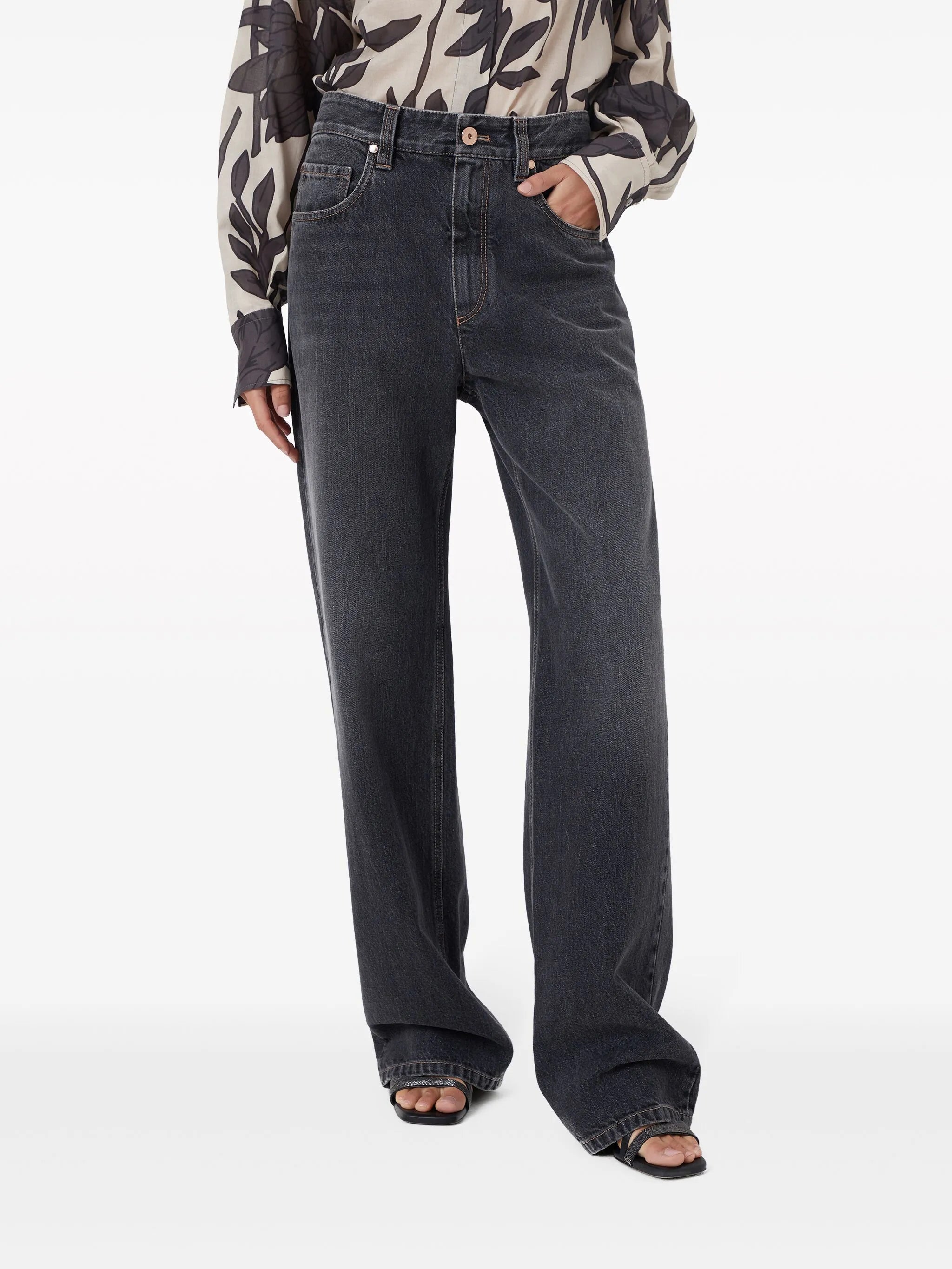 high-rise wide-leg jeans