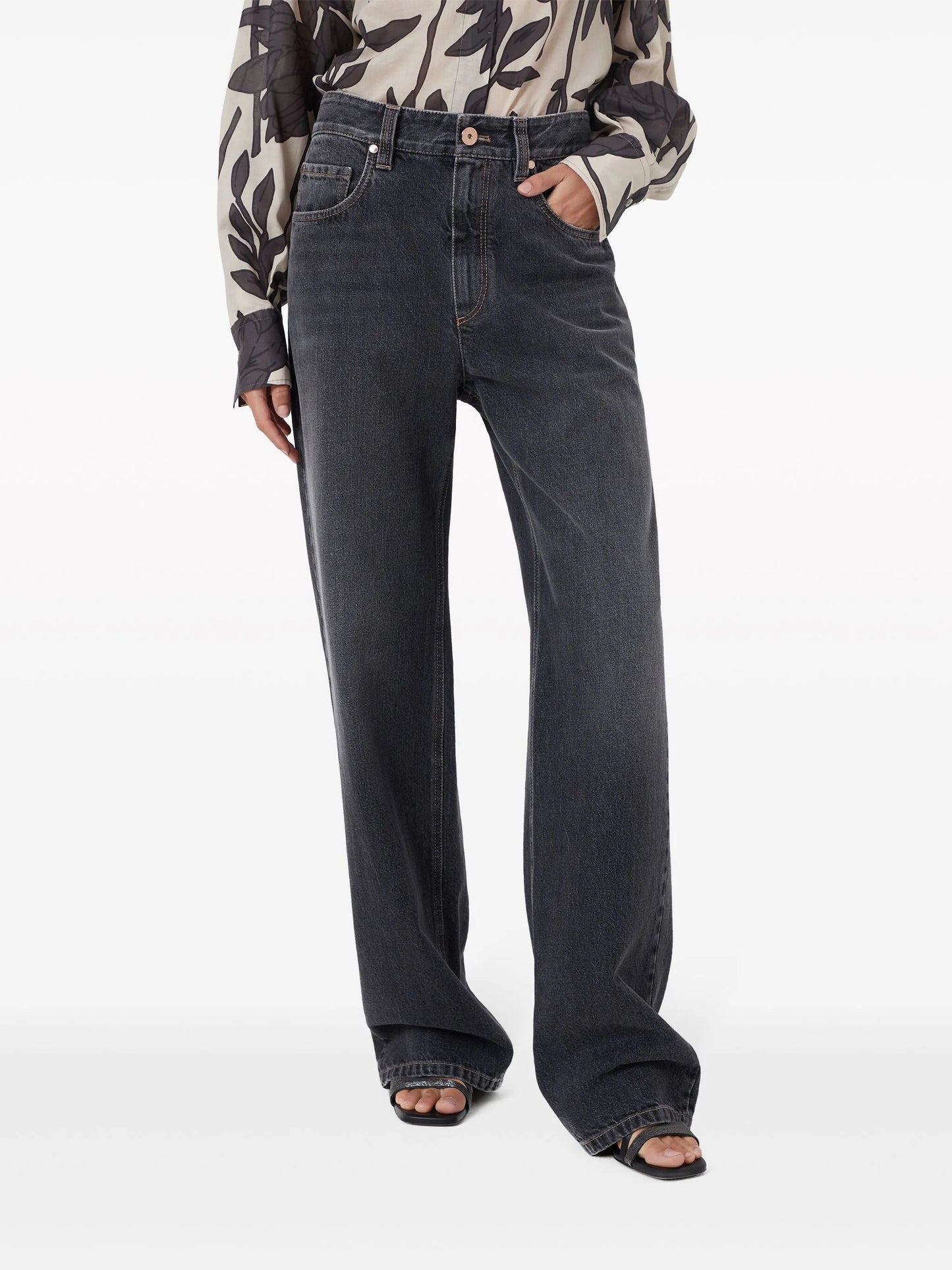 high-rise wide-leg jeans