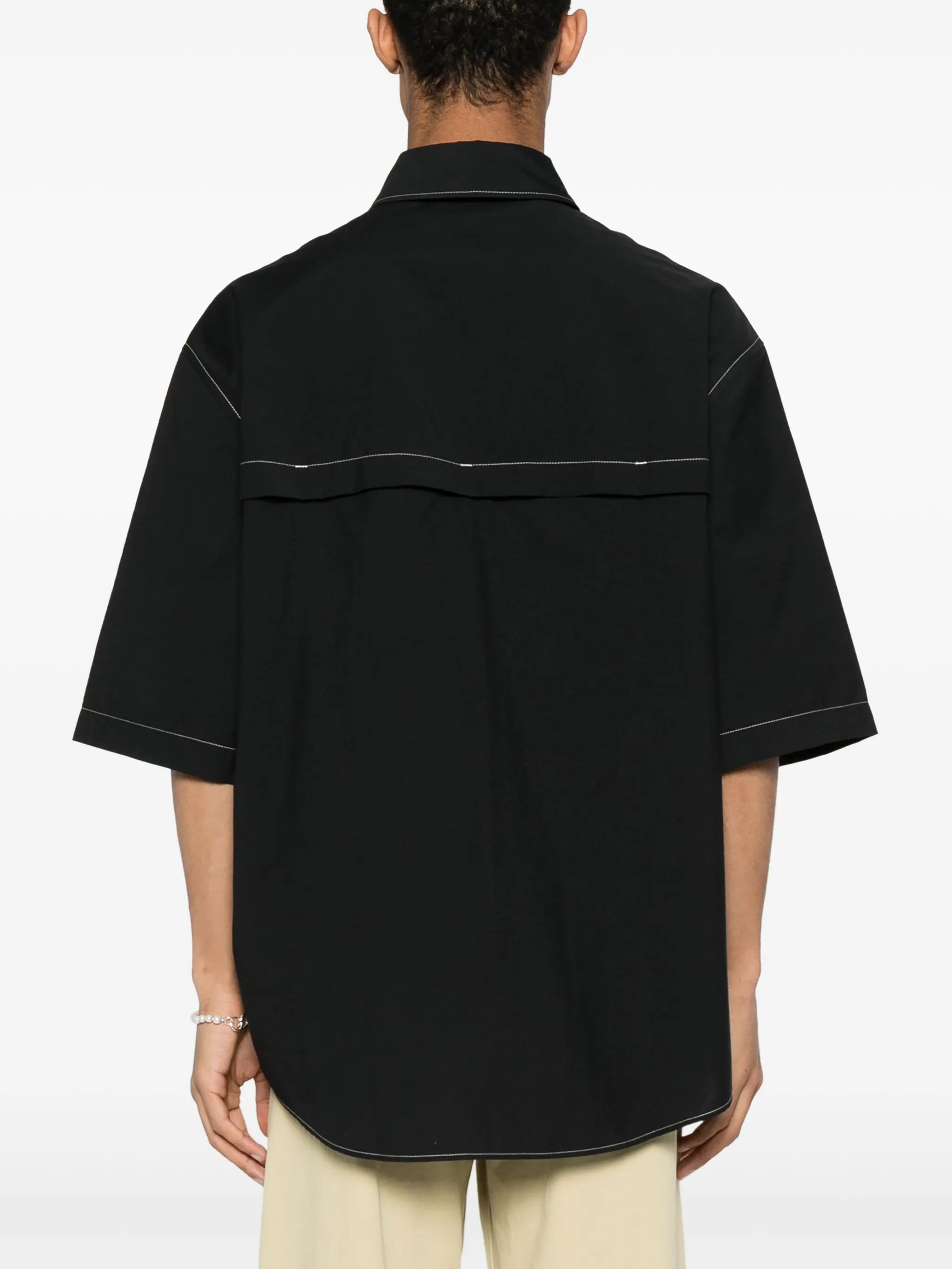 contrast-stitching shirt