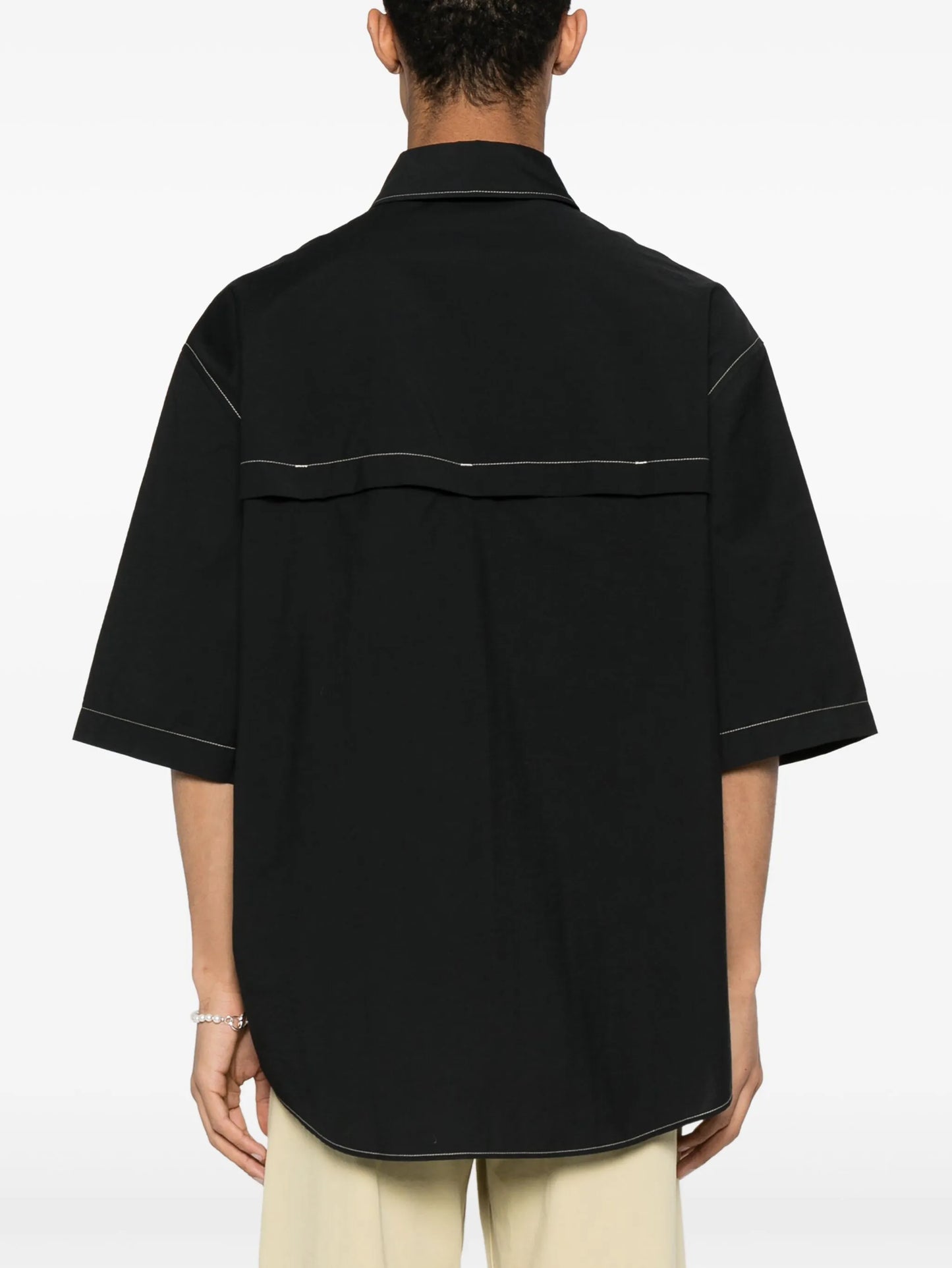 contrast-stitching shirt