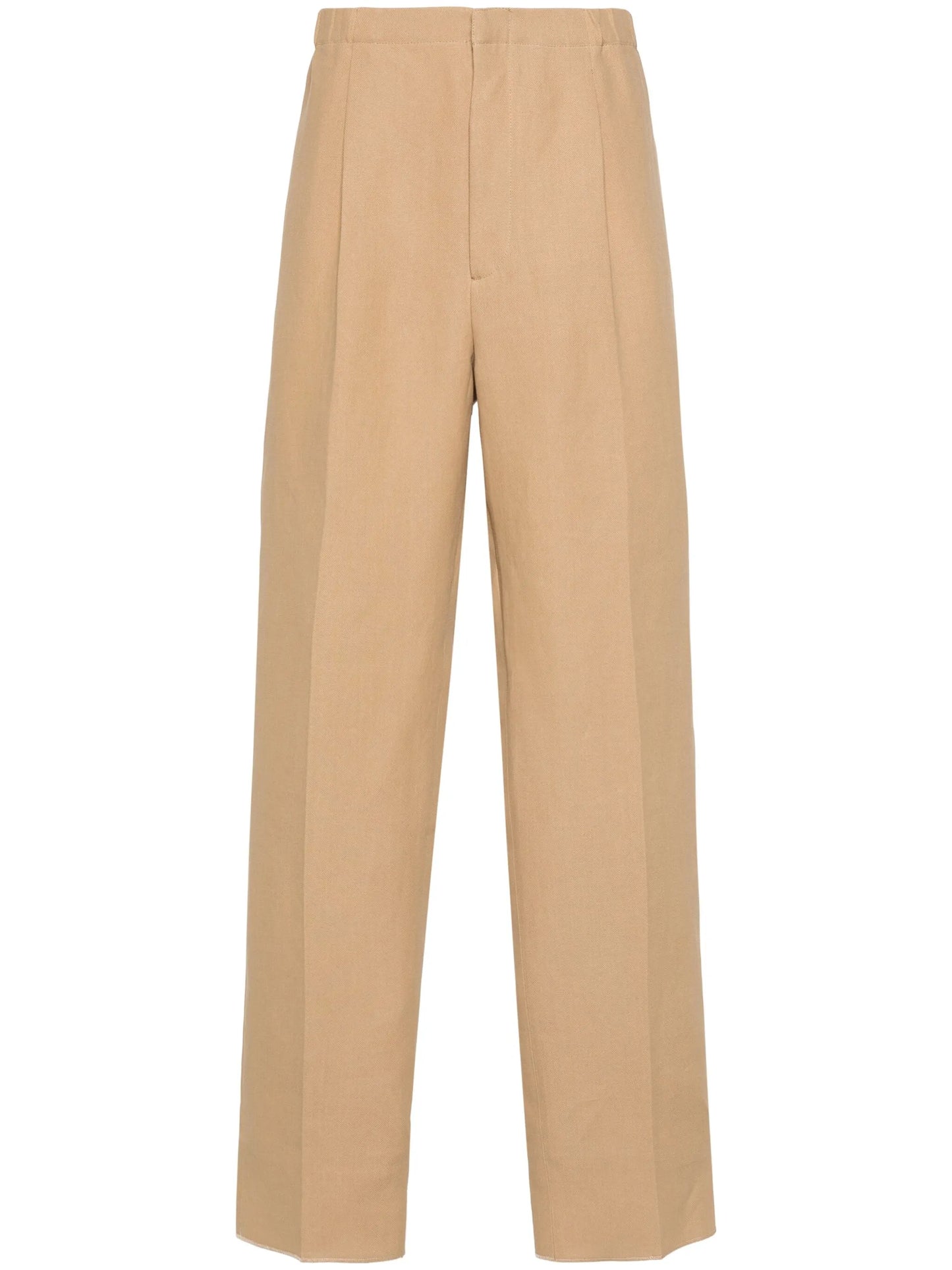 canvas straight-leg trousers
