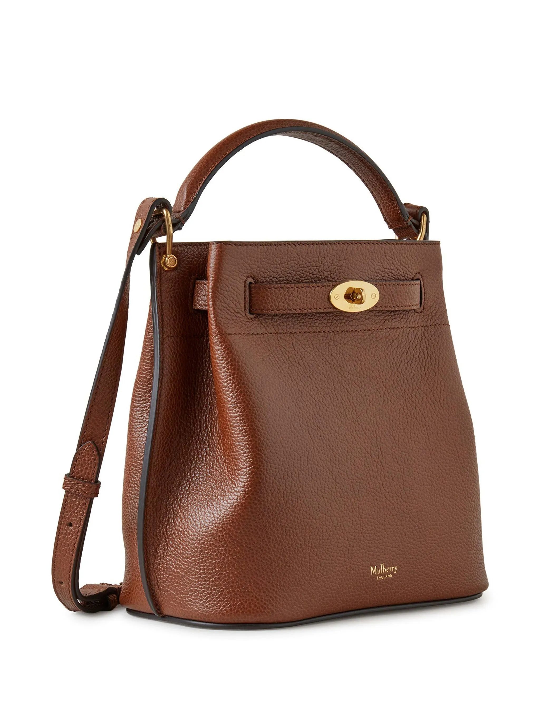Islington bucket bag in oak two-tone small classic grain