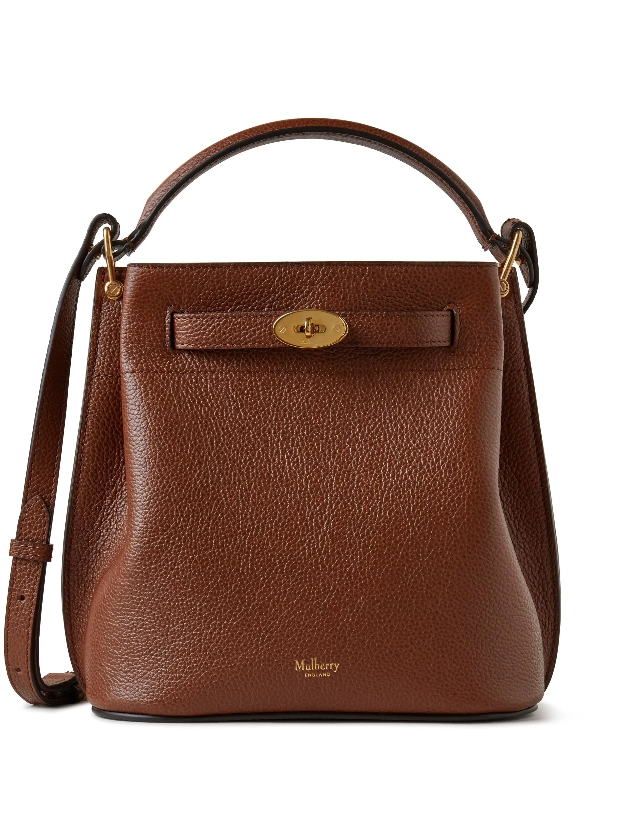 Islington bucket bag in oak two-tone small classic grain