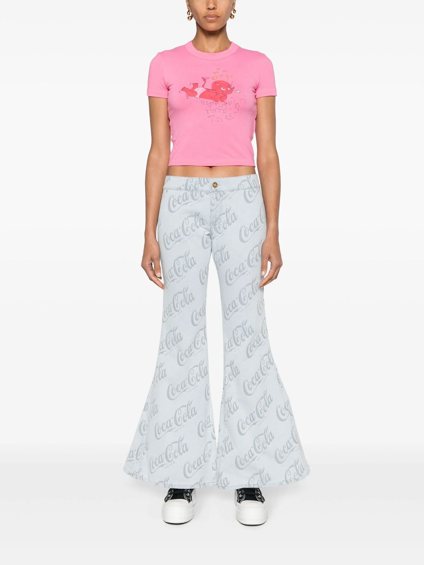x Coca-Cola jacquard flared jeans