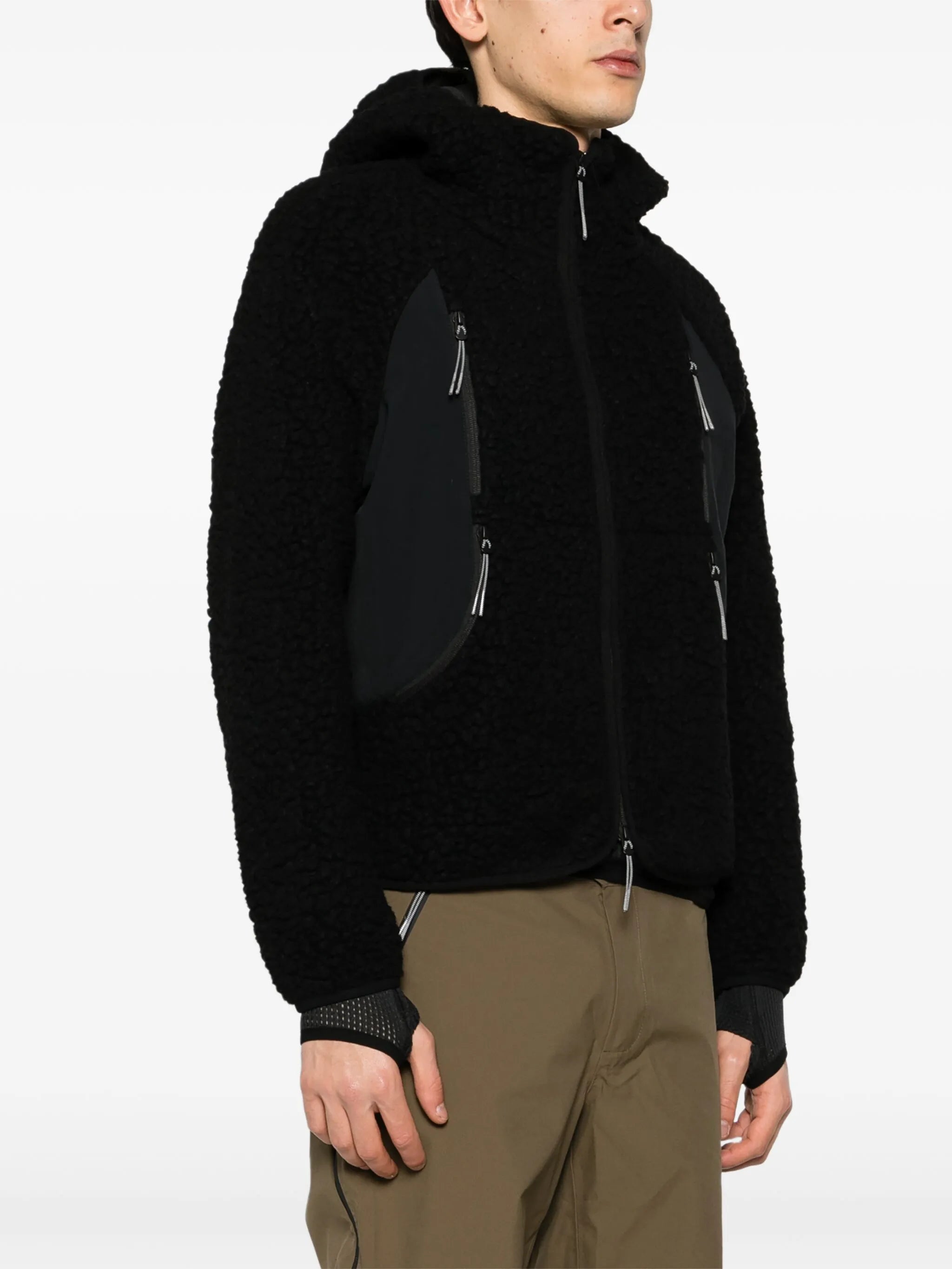 sherpa fleece hooded jacket