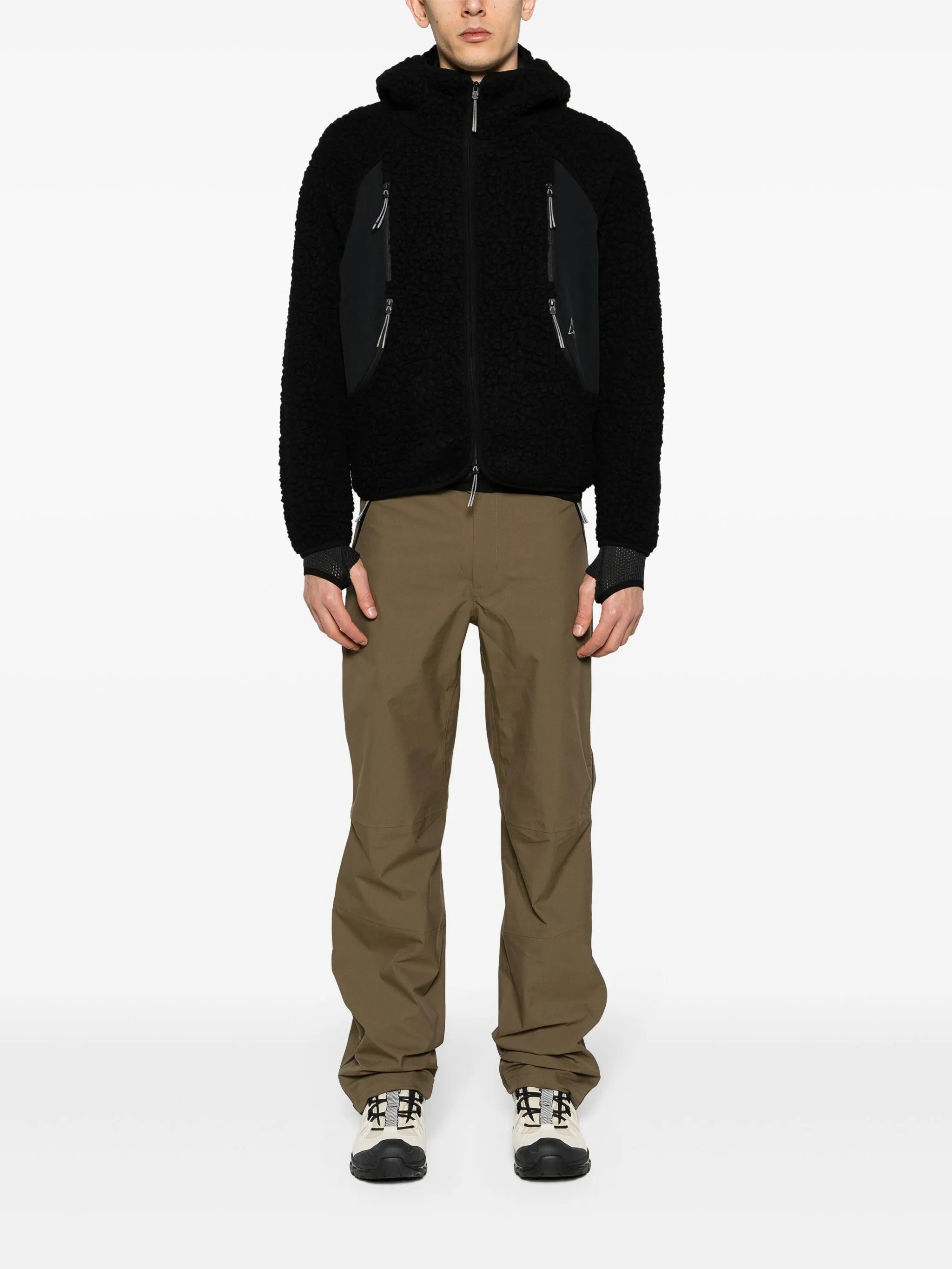 sherpa fleece hooded jacket