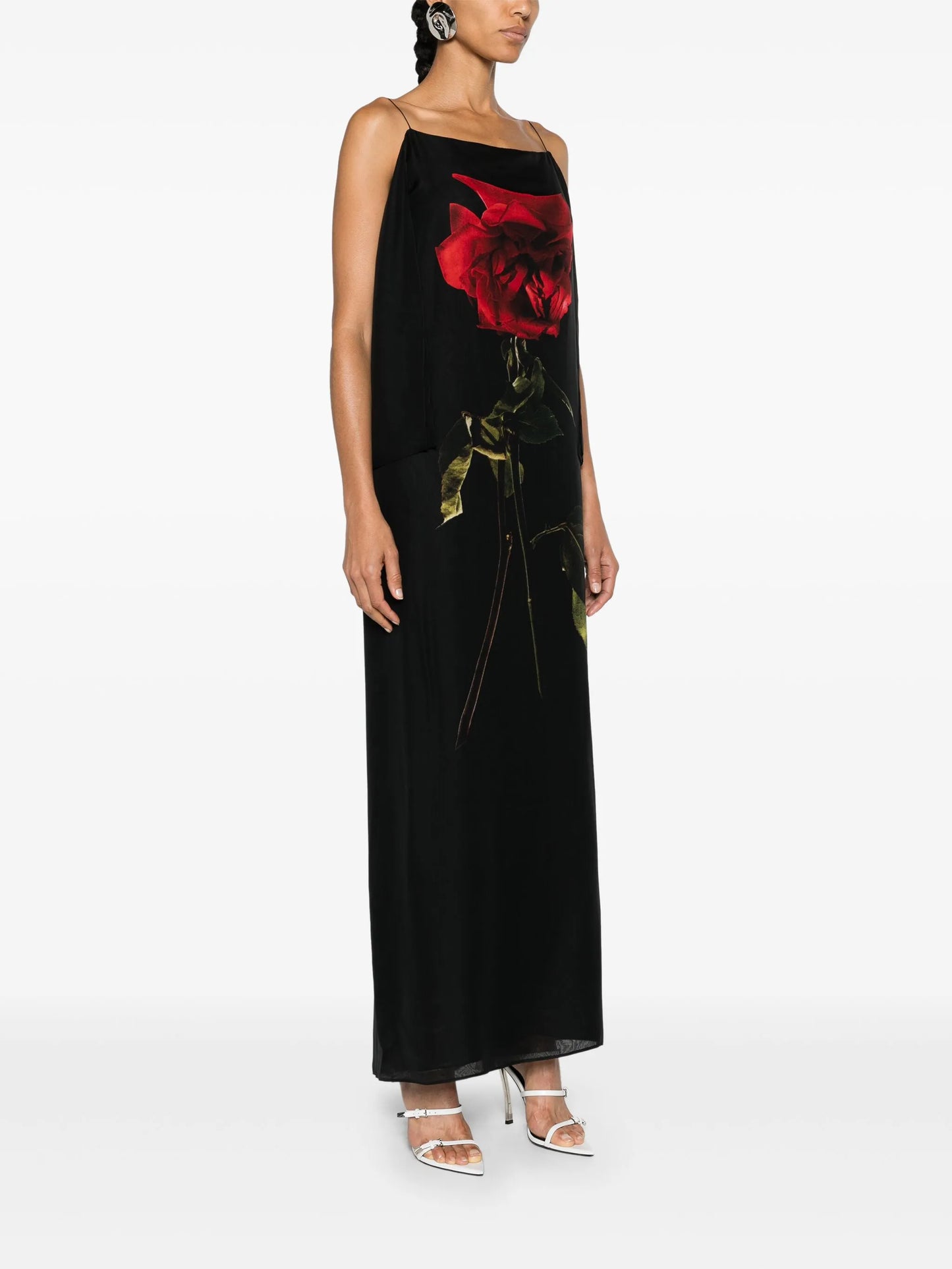 Shadow Rose-print silk dress