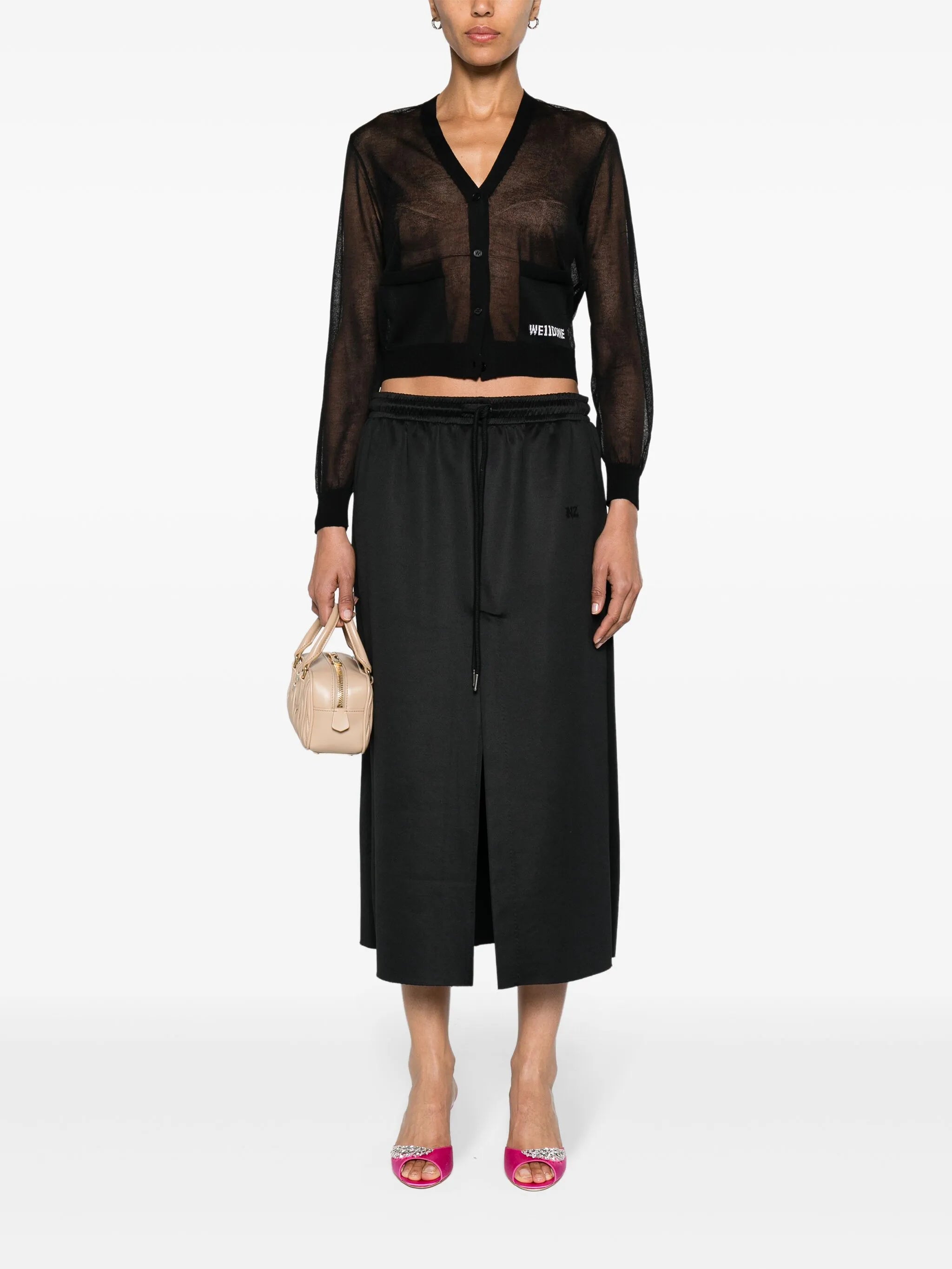 sheer knitted cardigan