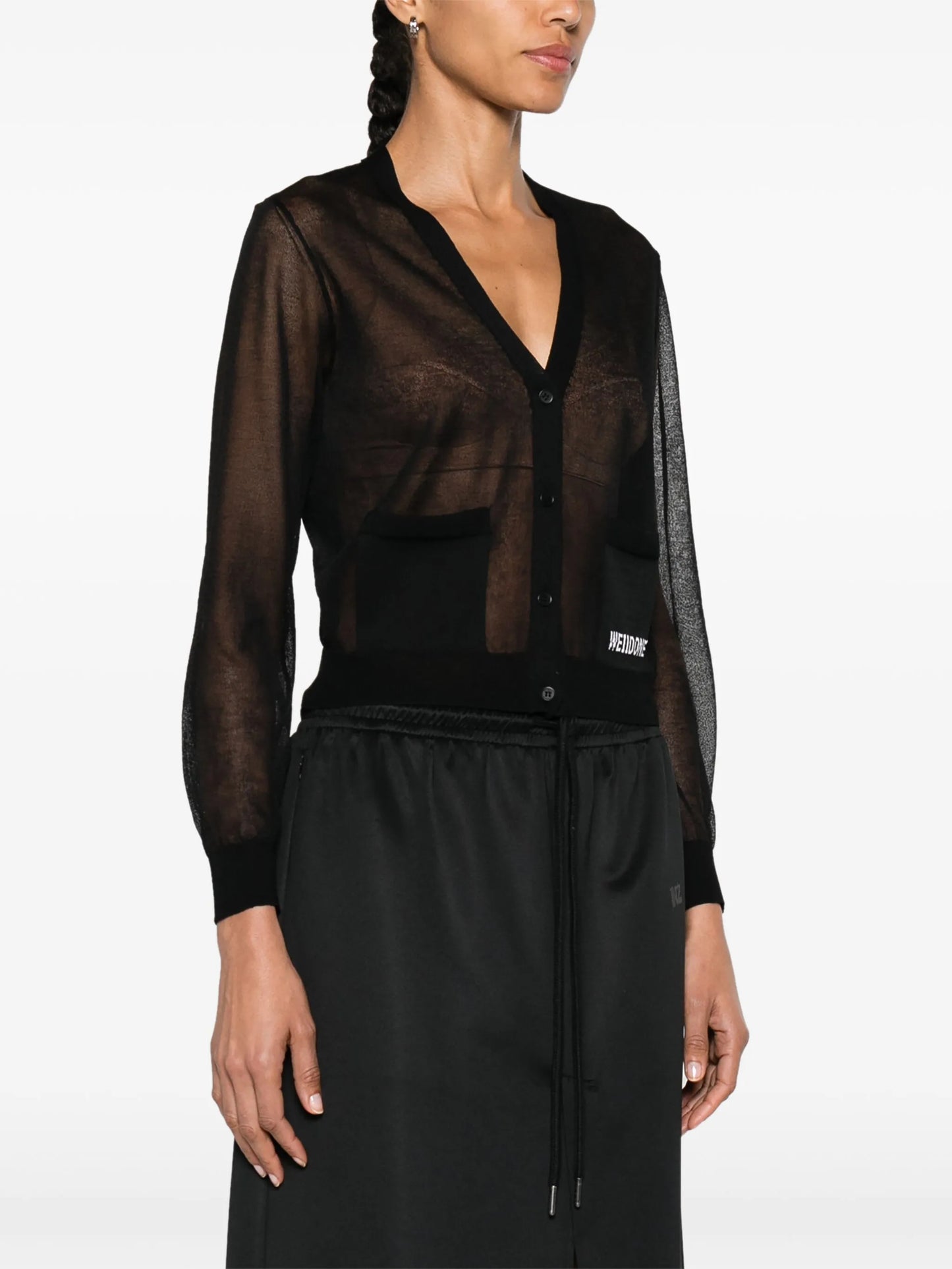 sheer knitted cardigan