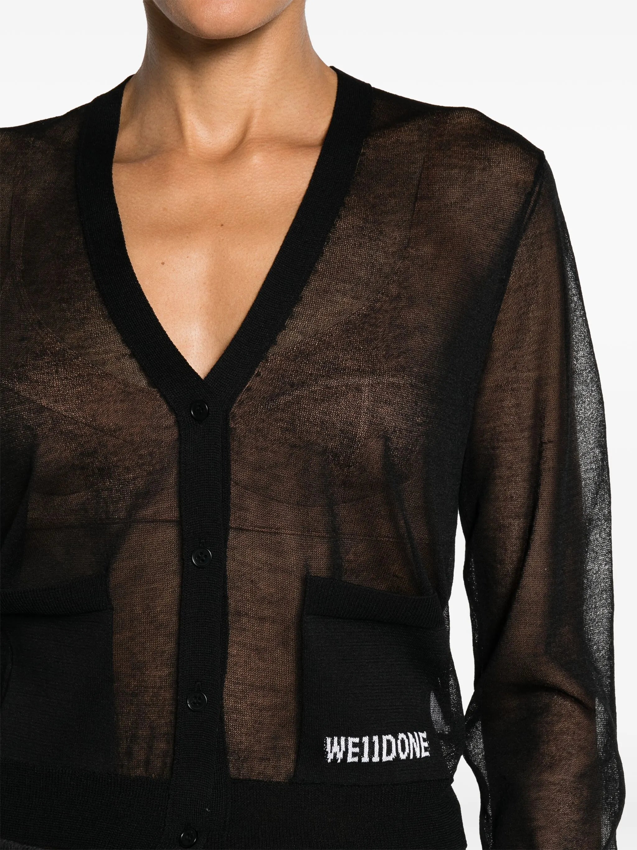 sheer knitted cardigan