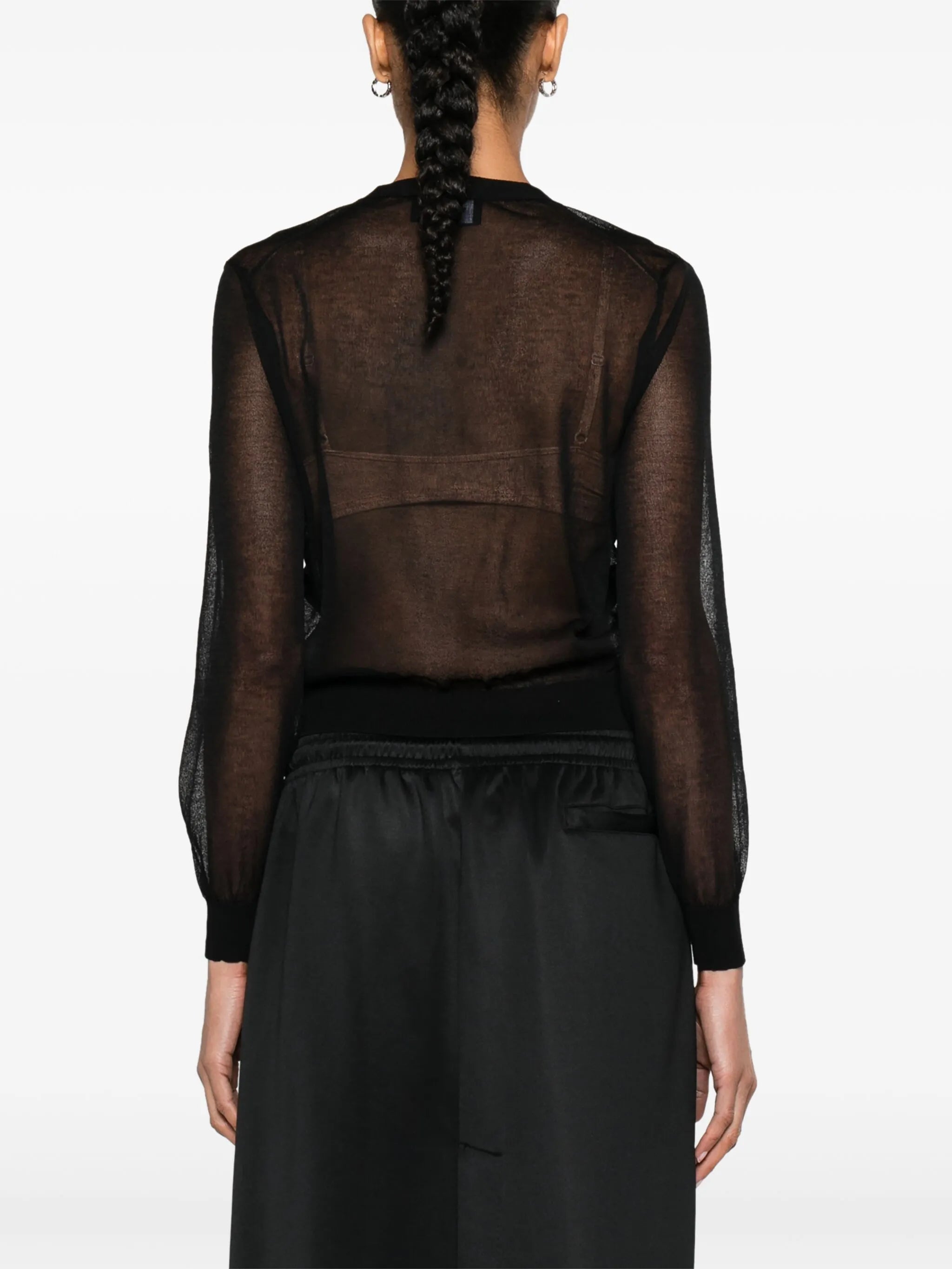 sheer knitted cardigan