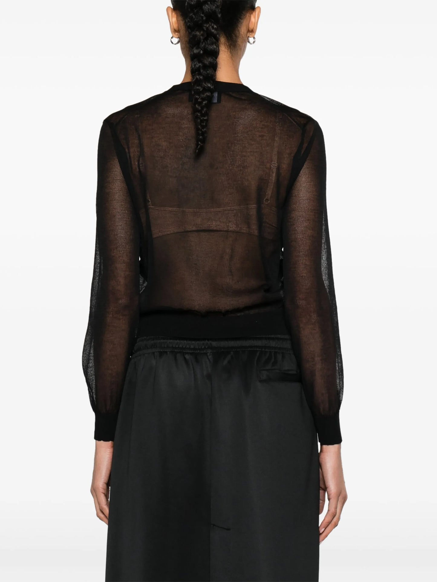 sheer knitted cardigan