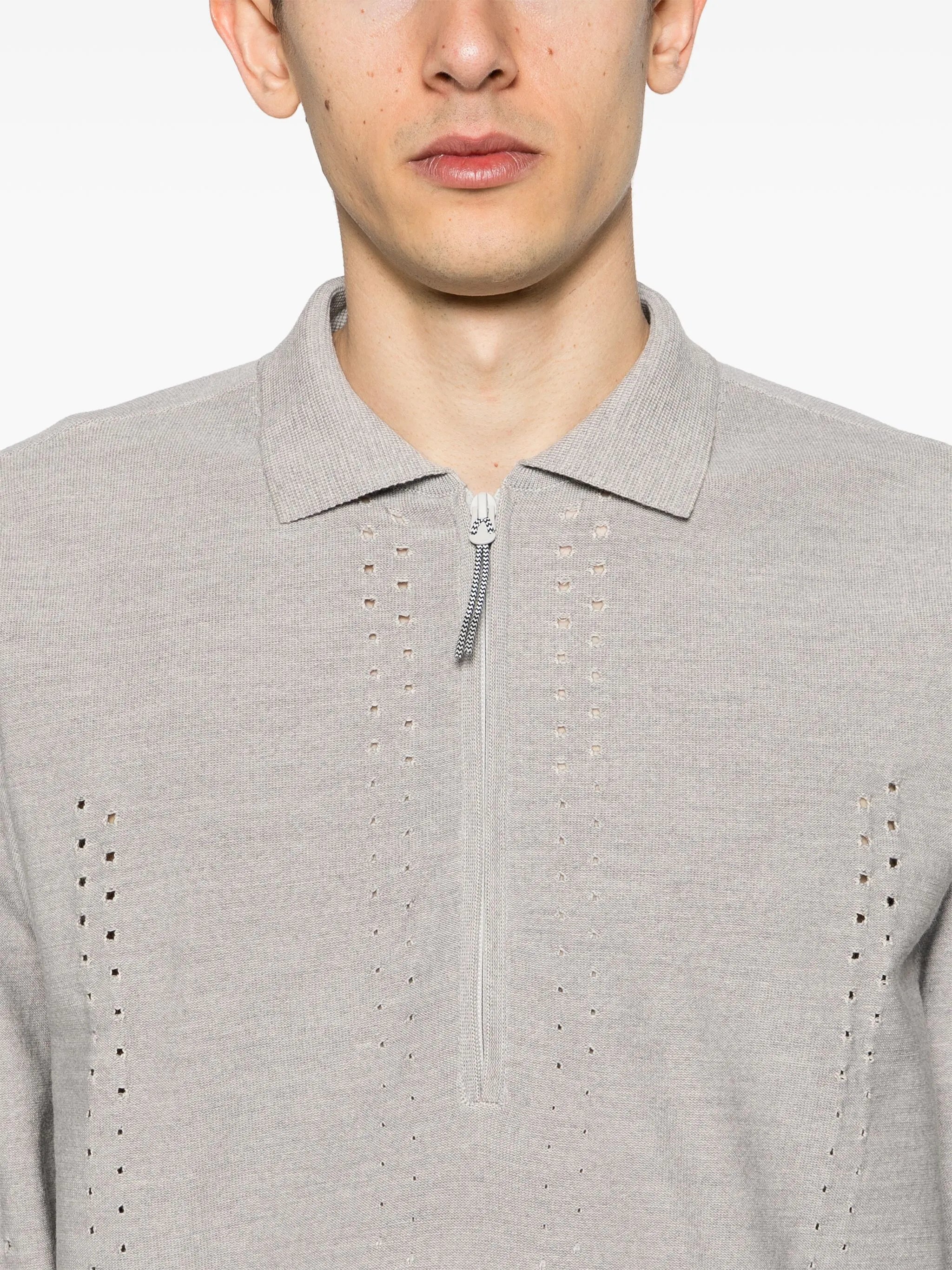 knitted merino wool polo shirt