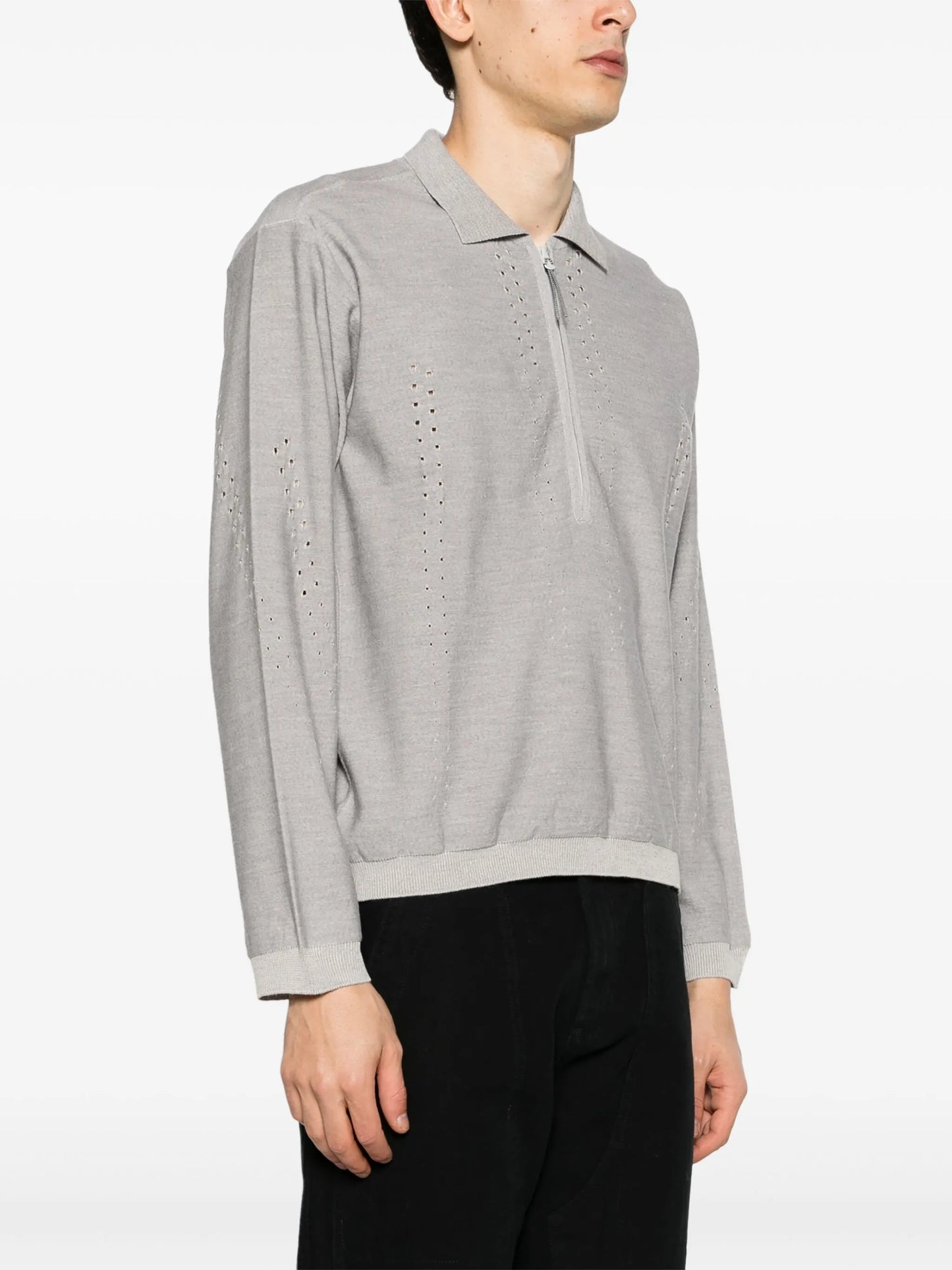knitted merino wool polo shirt