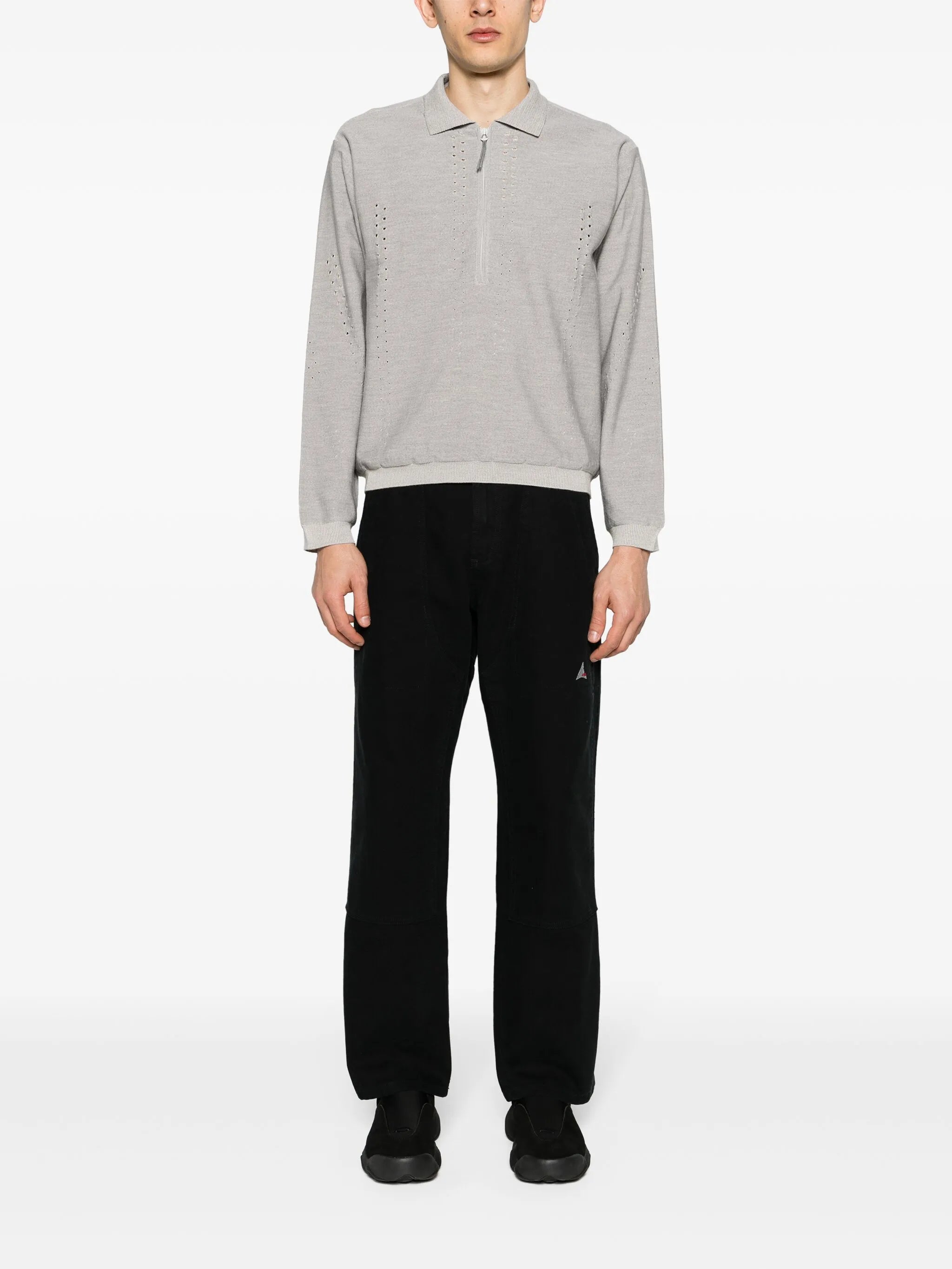 knitted merino wool polo shirt