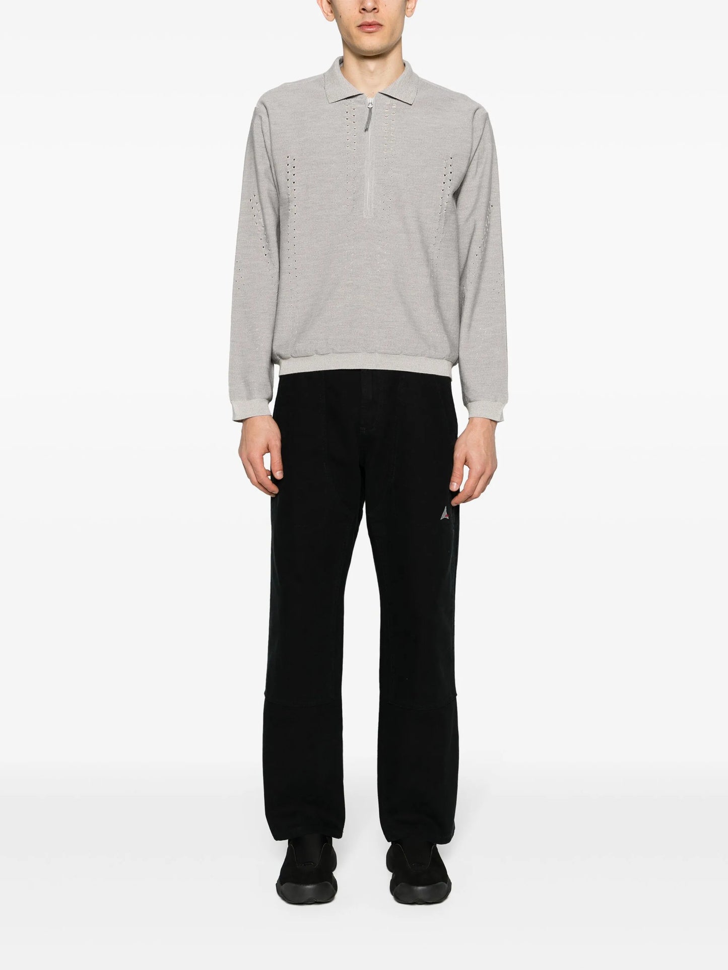 knitted merino wool polo shirt