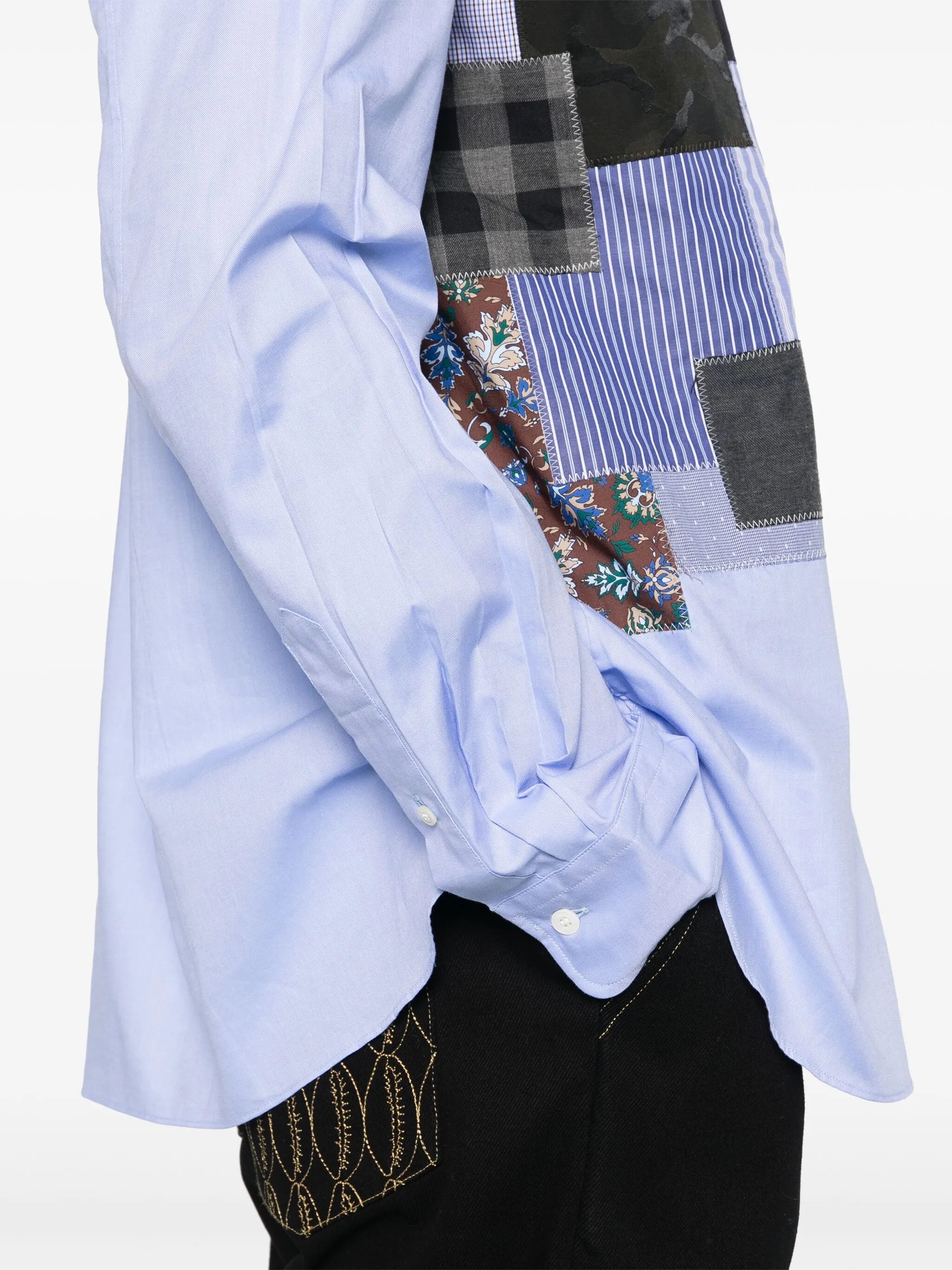 patchwork-design shirt