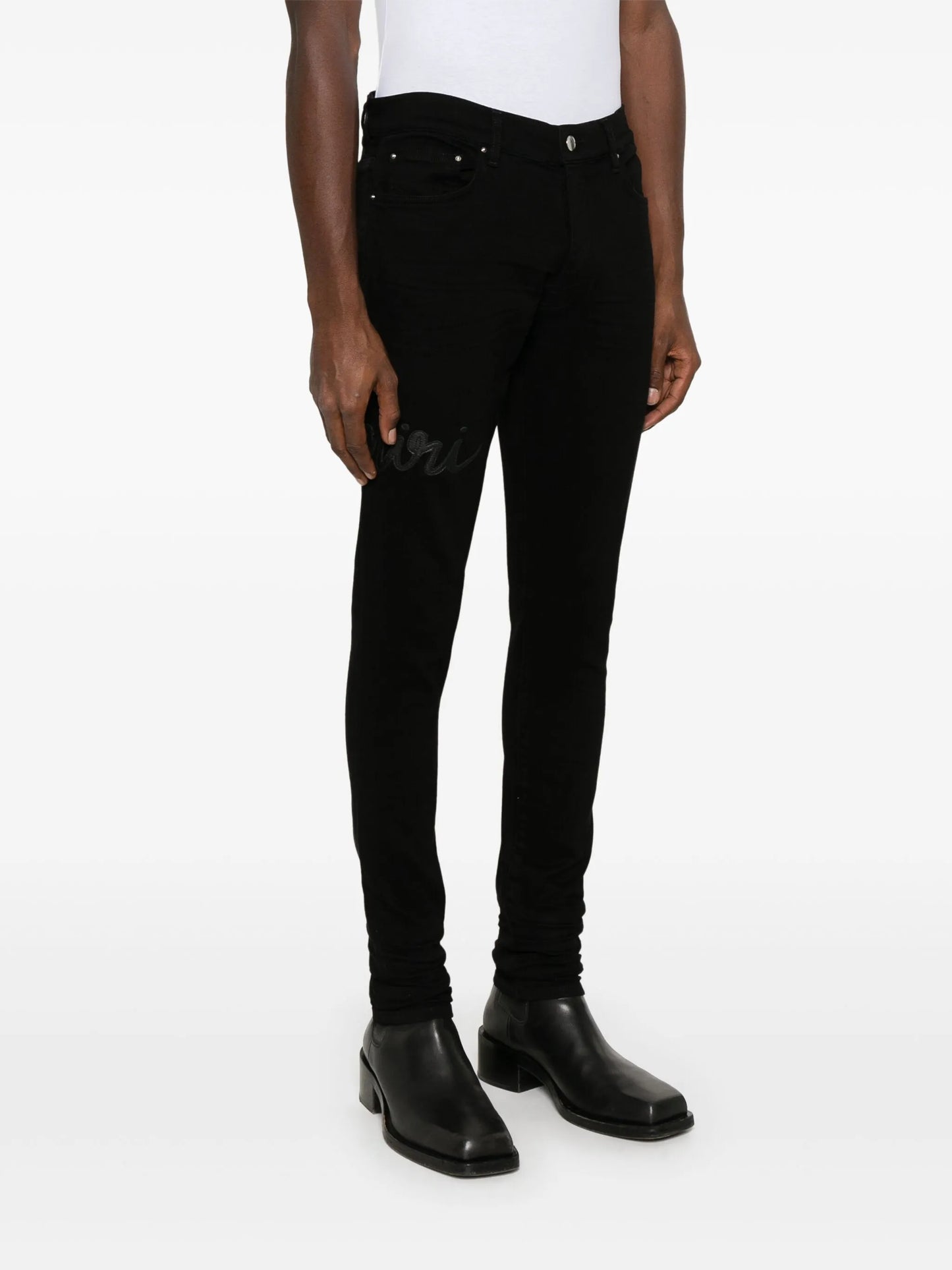 Script-logo skinny jeans