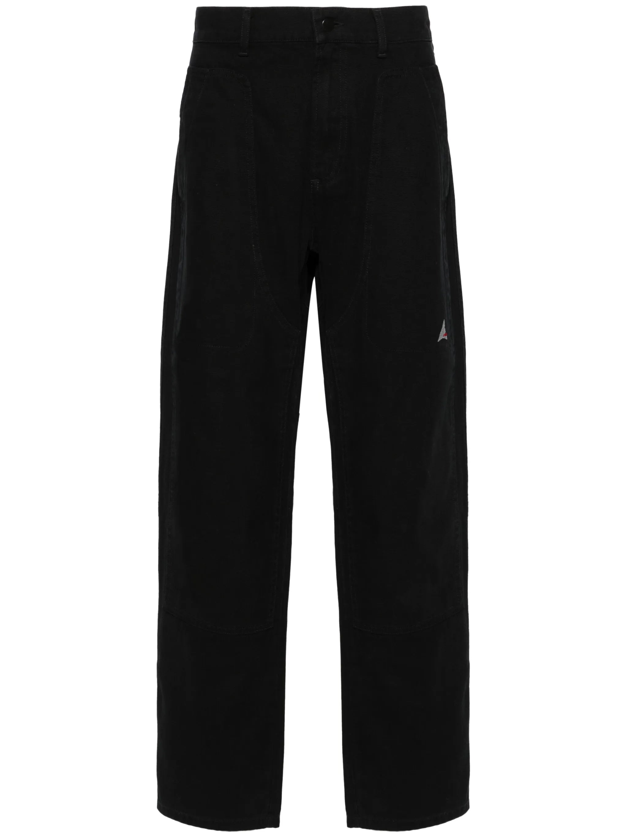 logo-embroidered canvas trousers