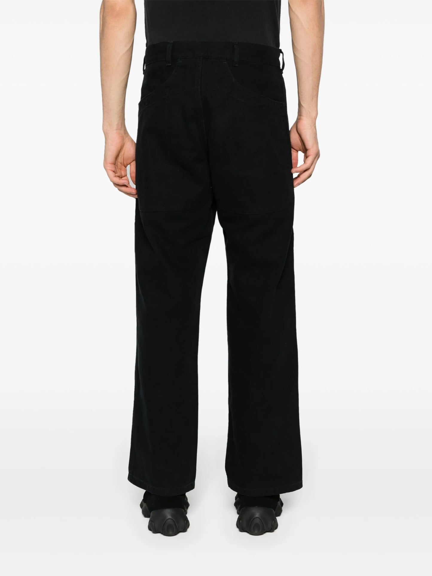 logo-embroidered canvas trousers