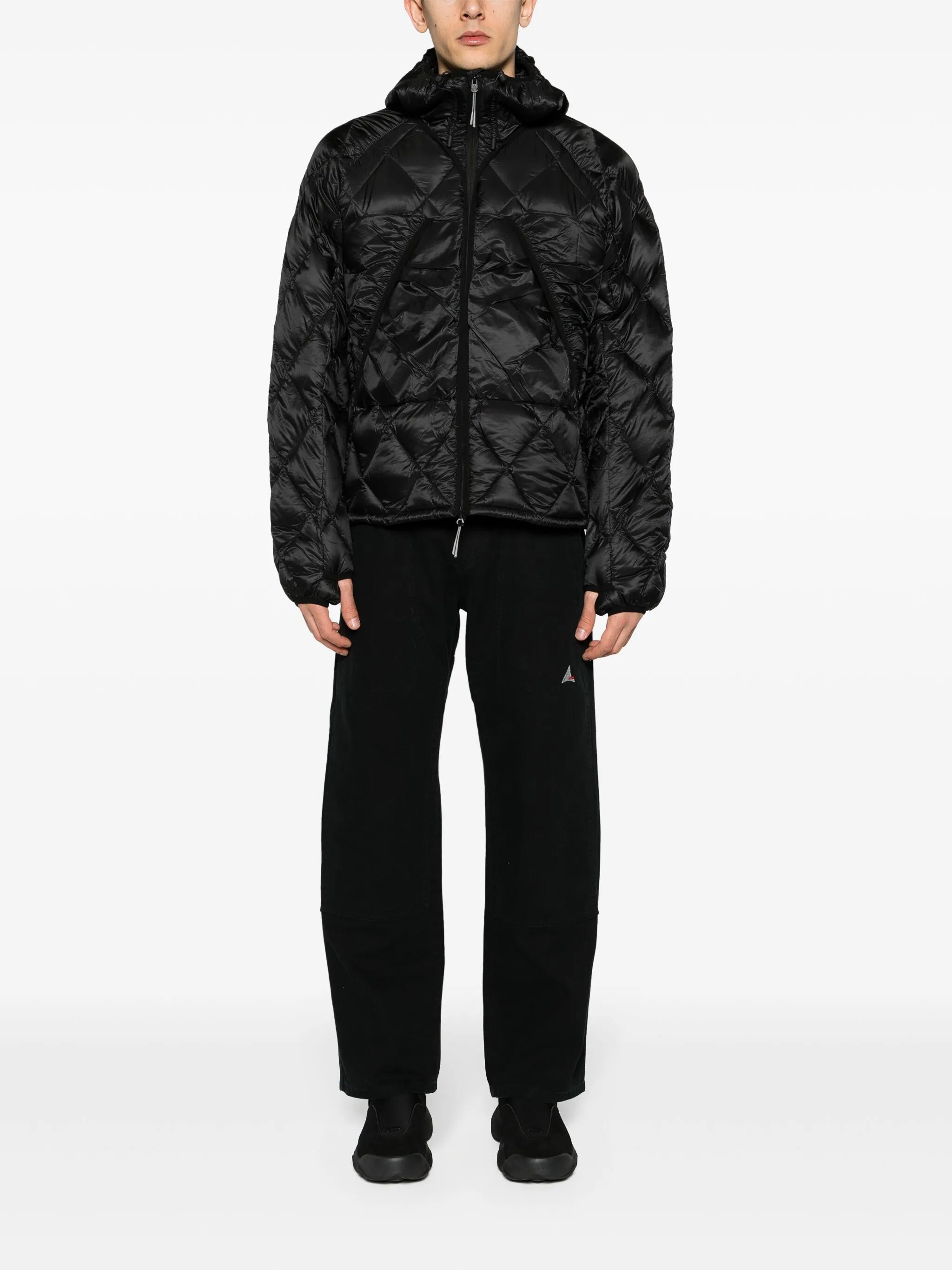 logo-embroidered canvas trousers