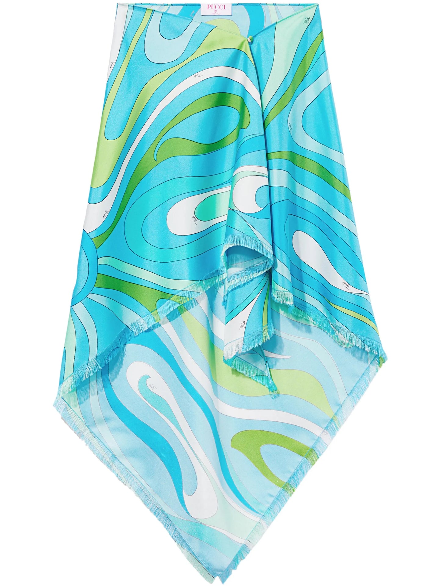 Marmo-print silk skirt