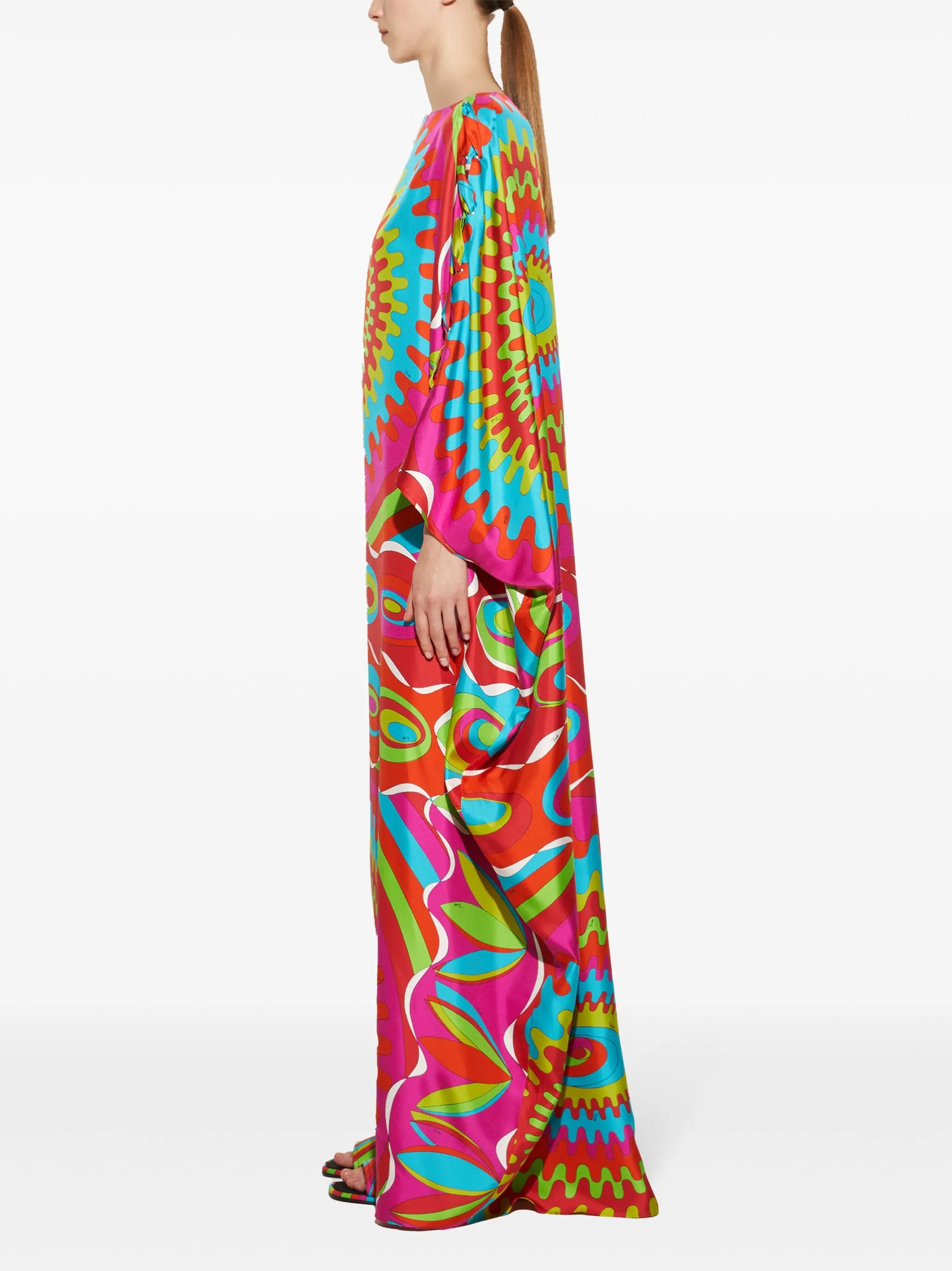 Bersaglio-print silk kaftan dress