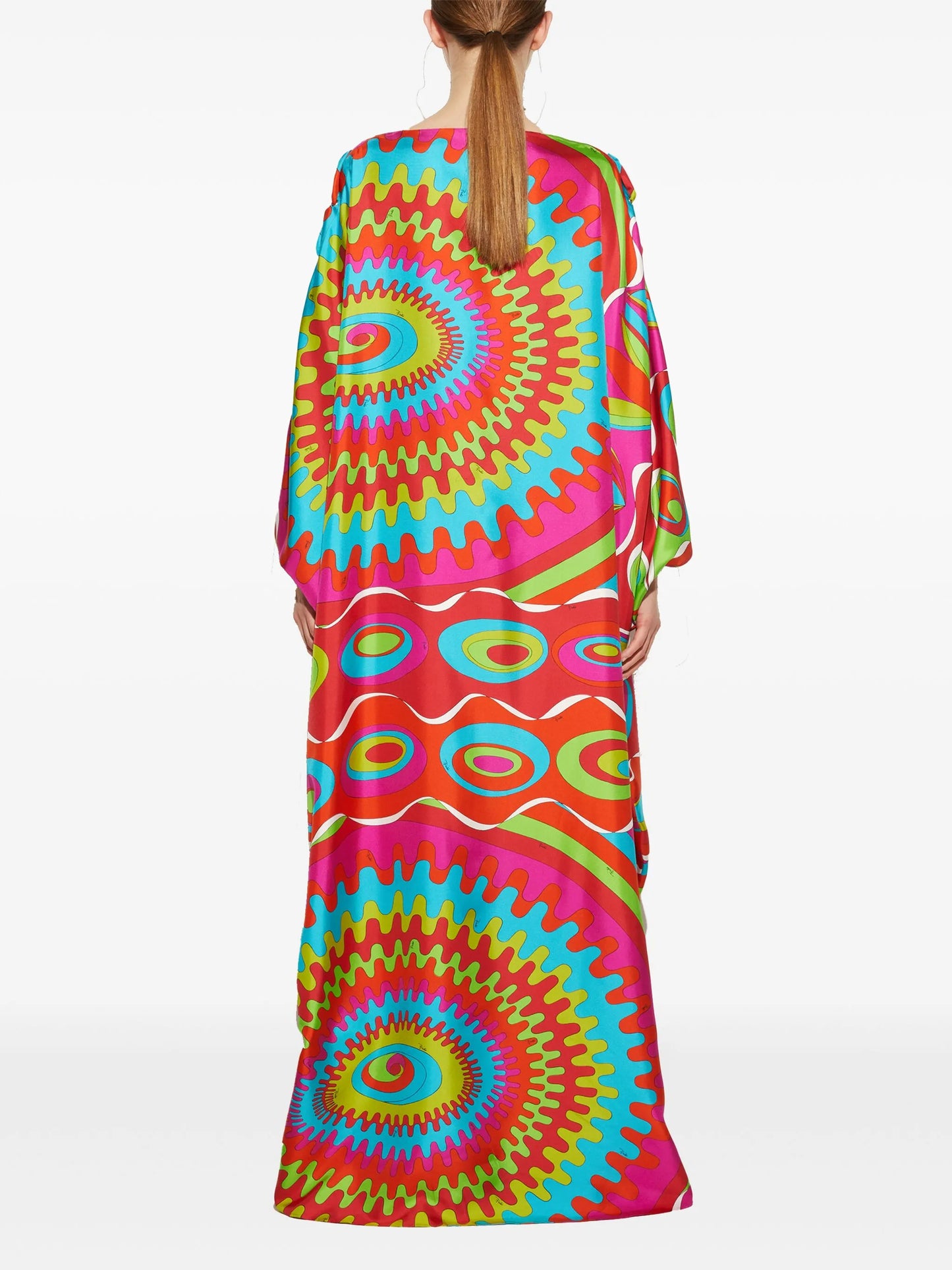 Bersaglio-print silk kaftan dress