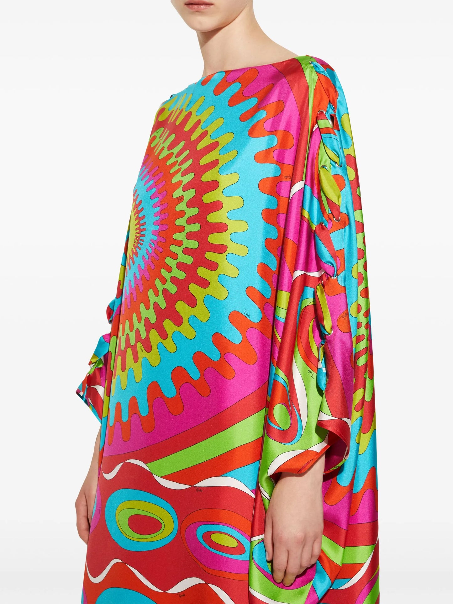 Bersaglio-print silk kaftan dress
