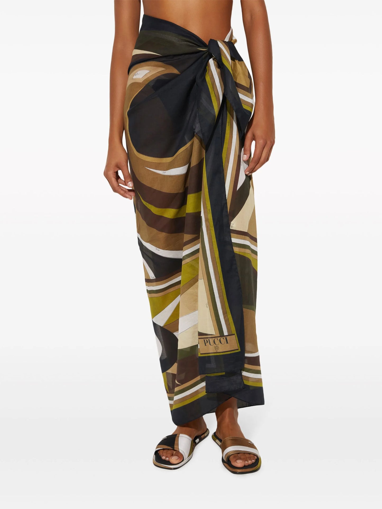 Cigni-print cotton cover-up