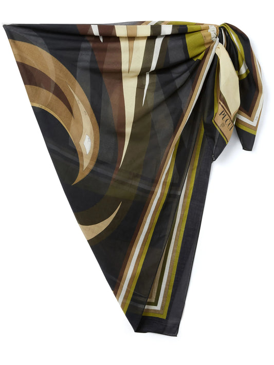 Cigni-print cotton cover-up