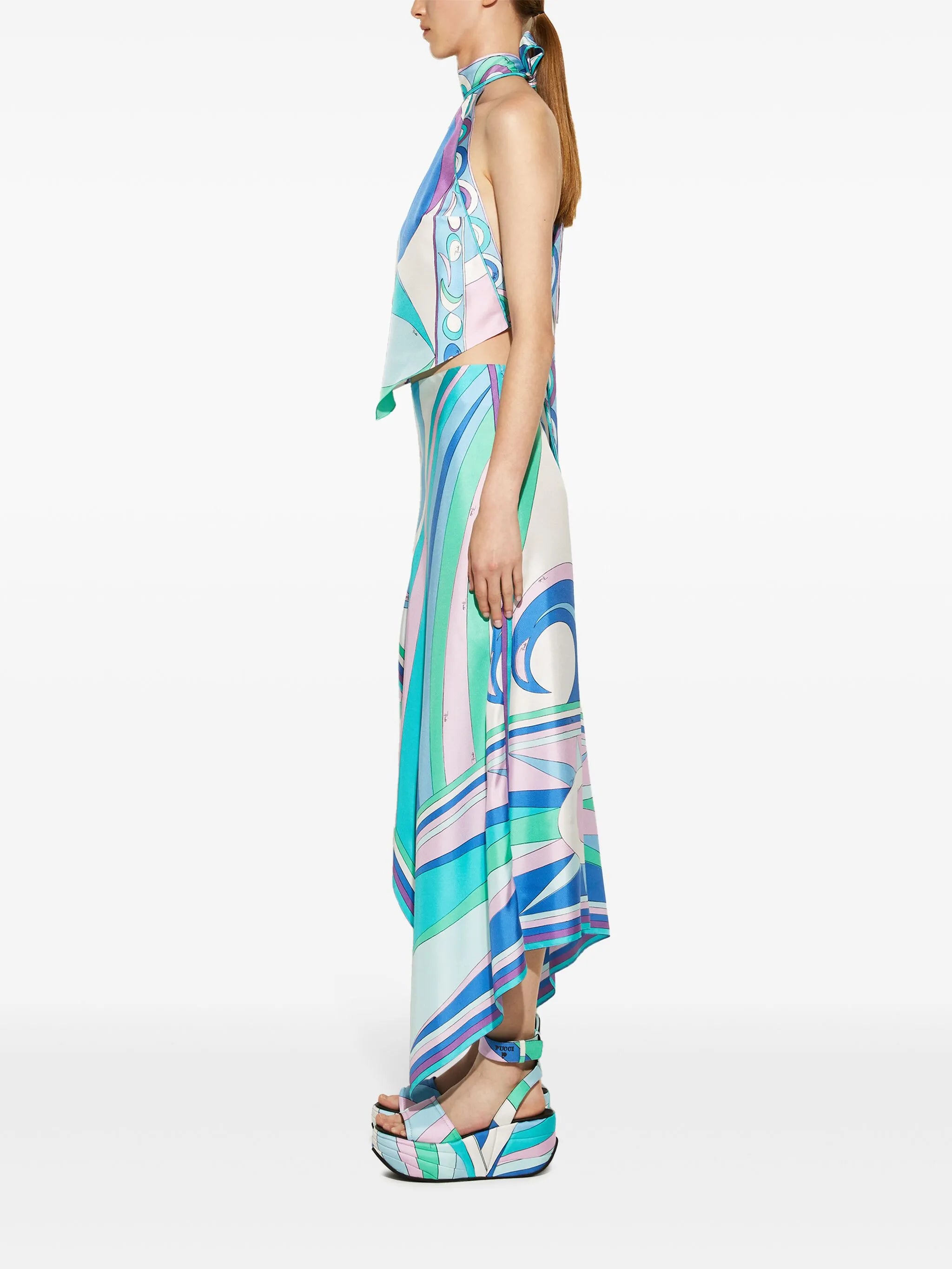 Pesci-print silk top