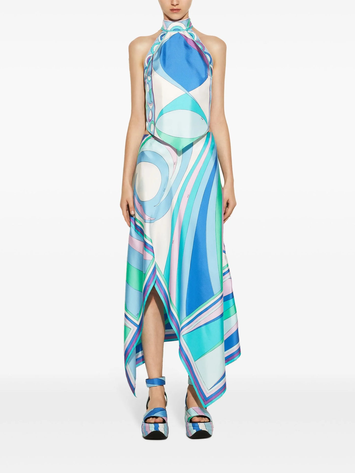 Pesci-print silk top