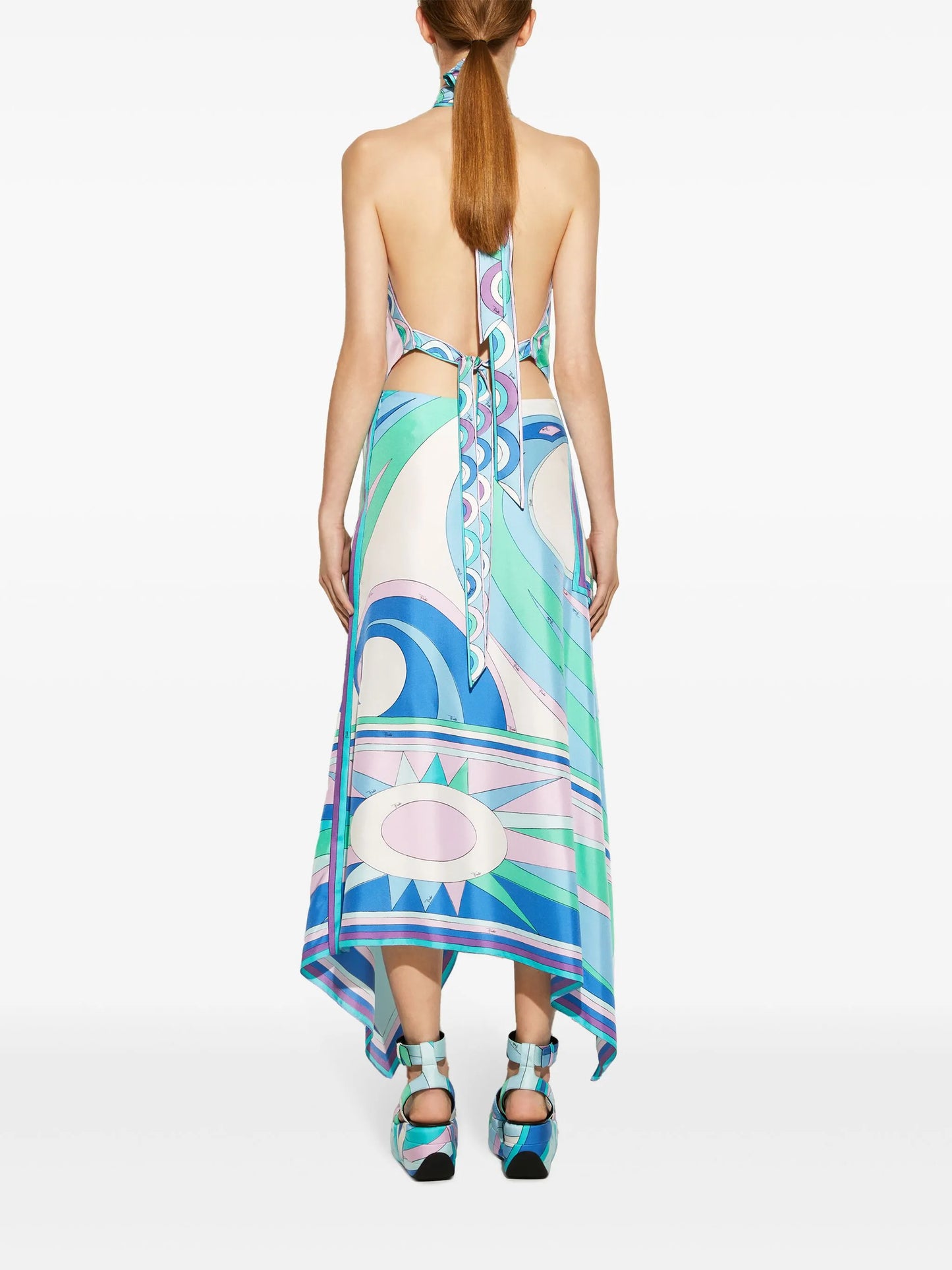 Pesci-print silk top