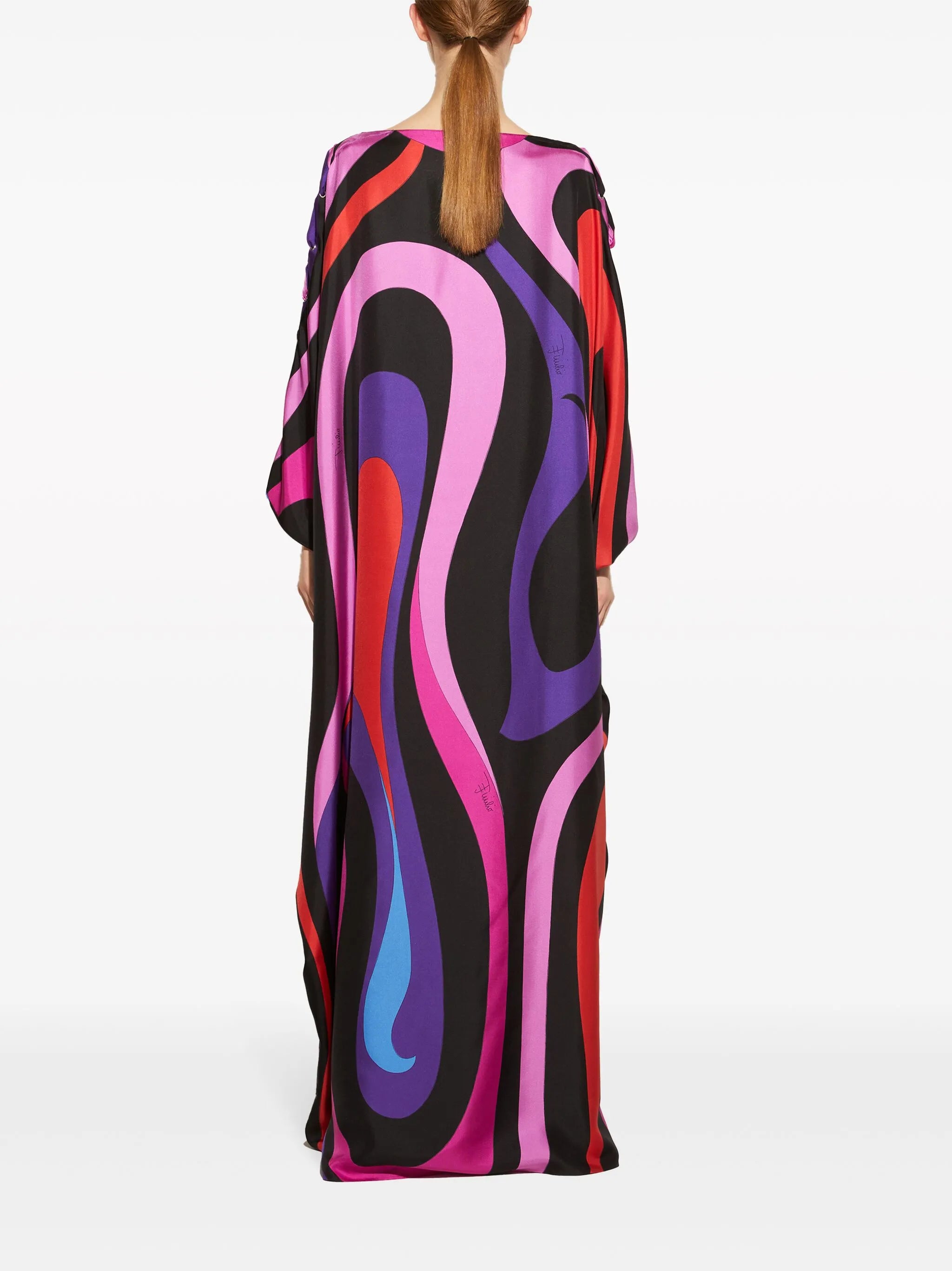 Marmo-print silk dress