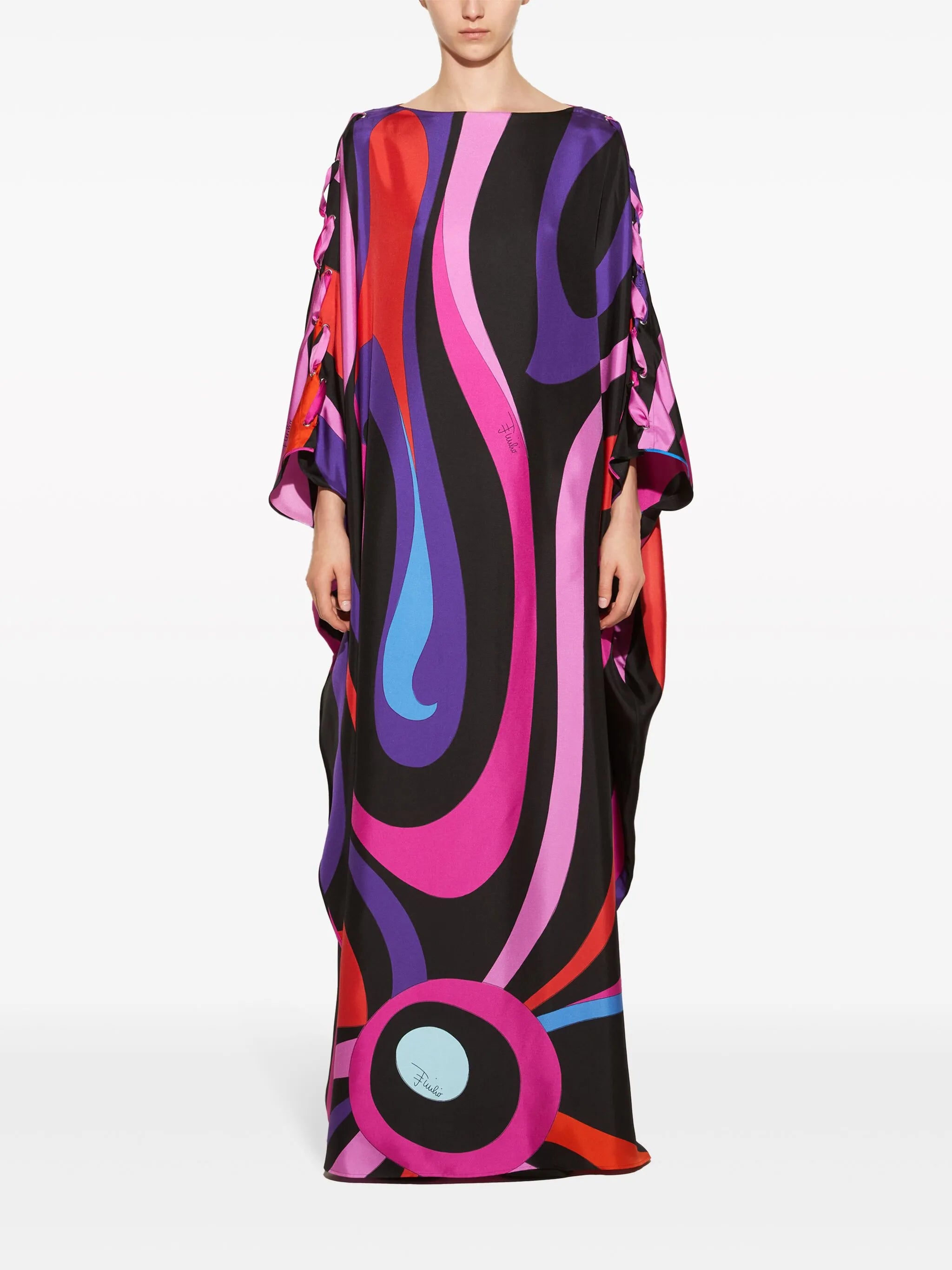 Marmo-print silk dress