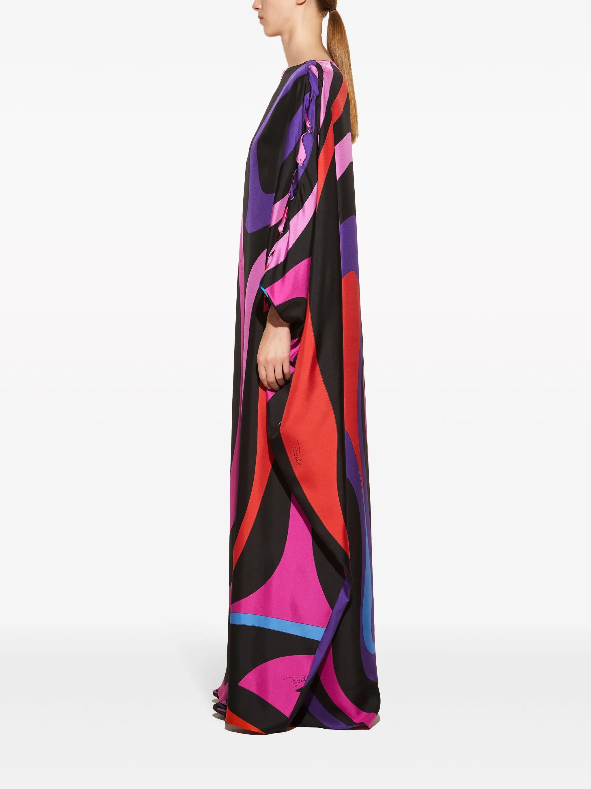 Marmo-print silk dress