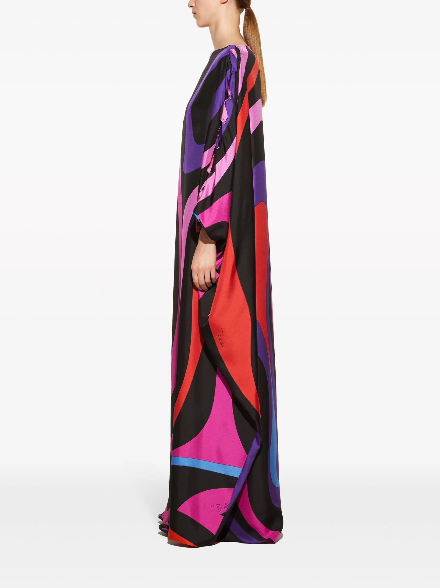 Marmo-print silk dress