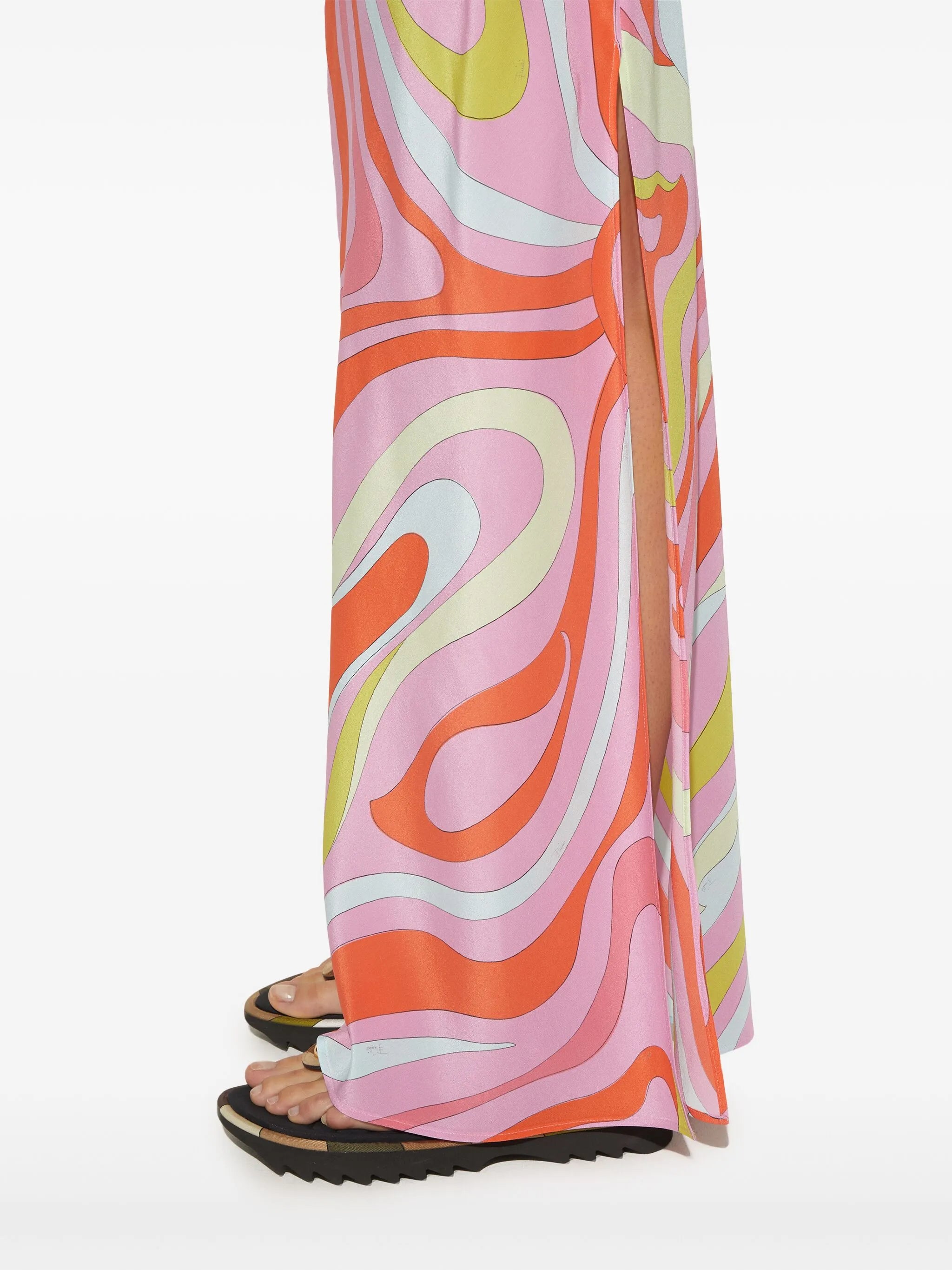 Marmo-print silk dress