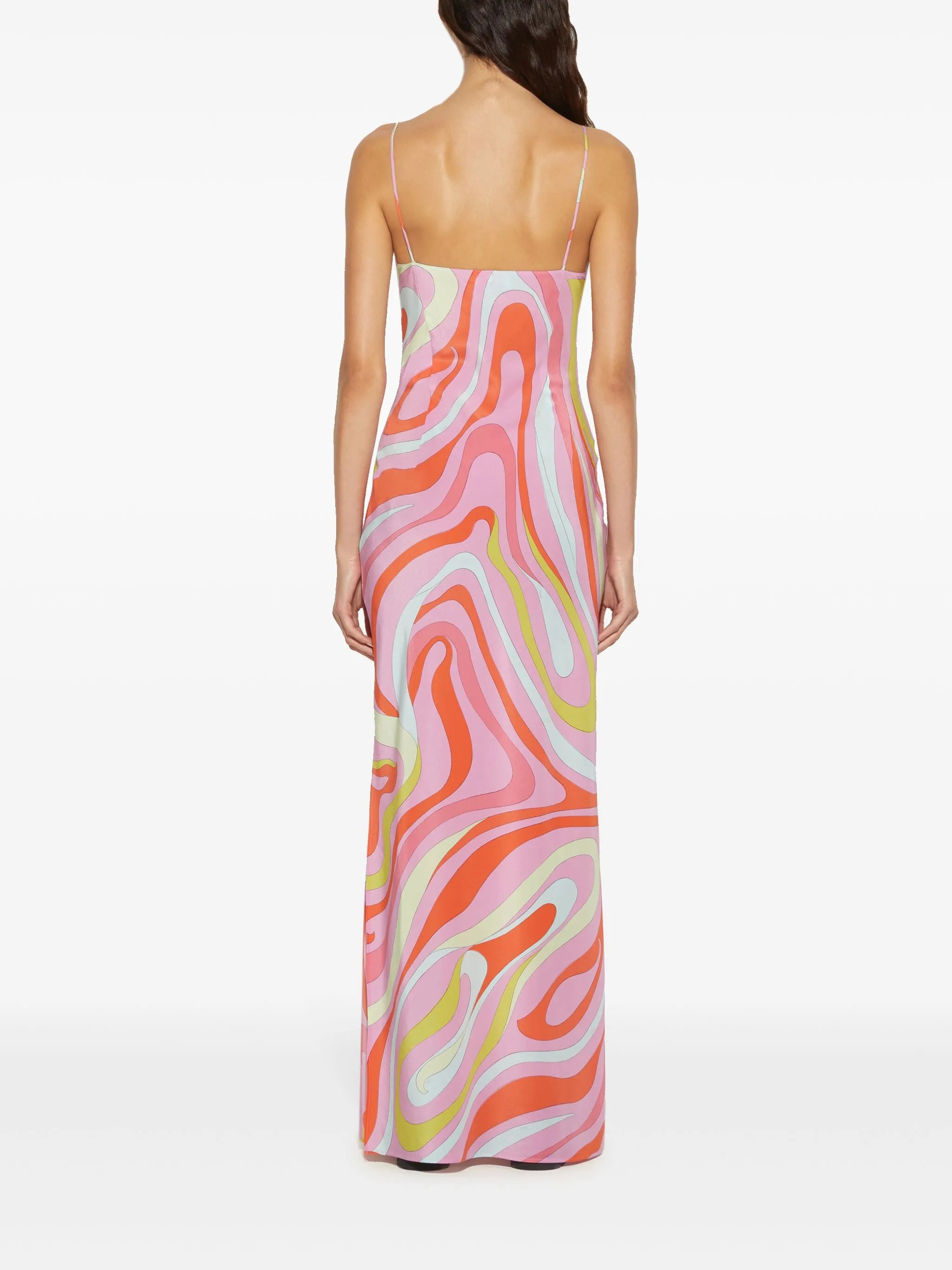 Marmo-print silk dress