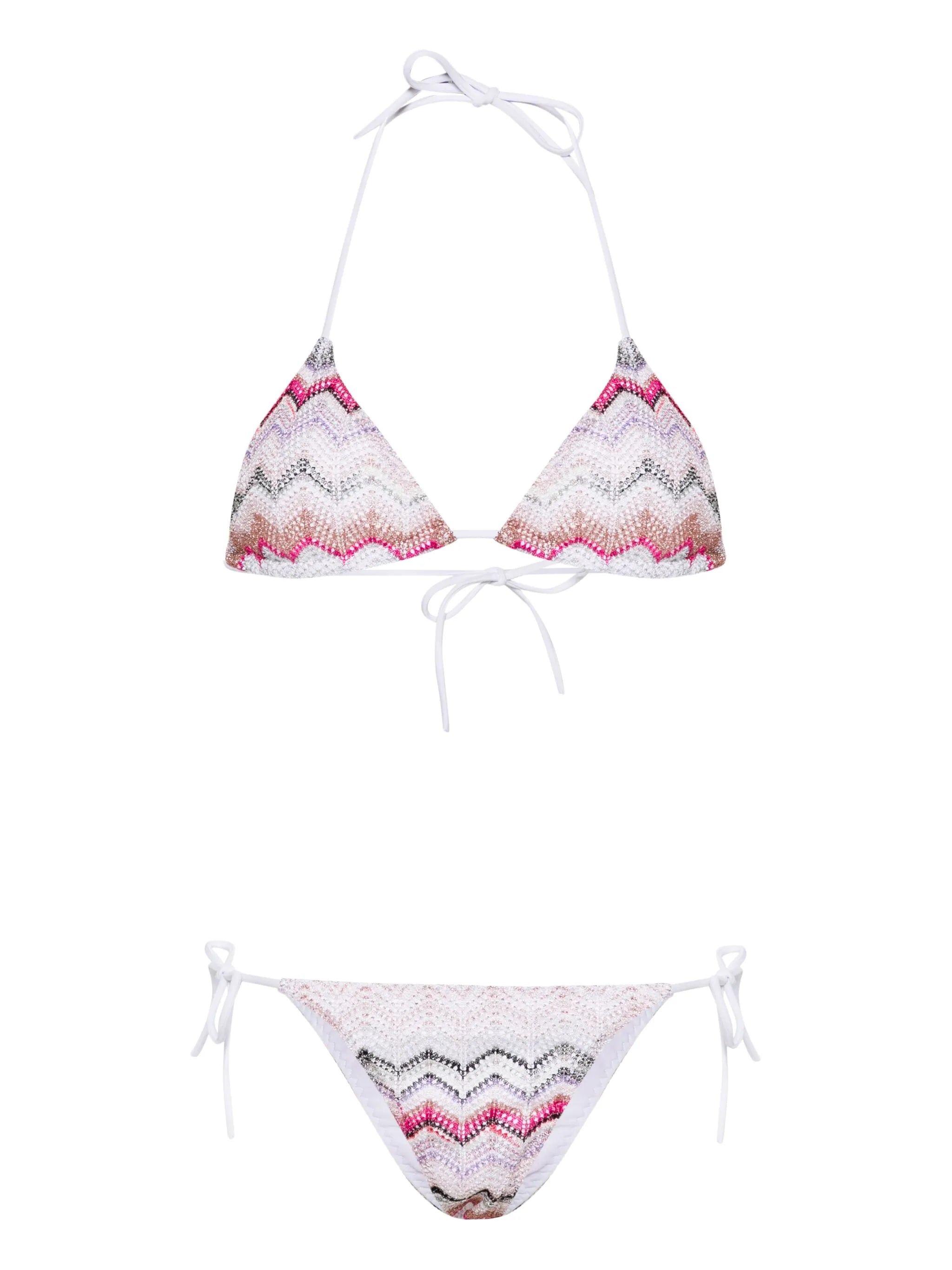 zigzag crochet-knit bikini